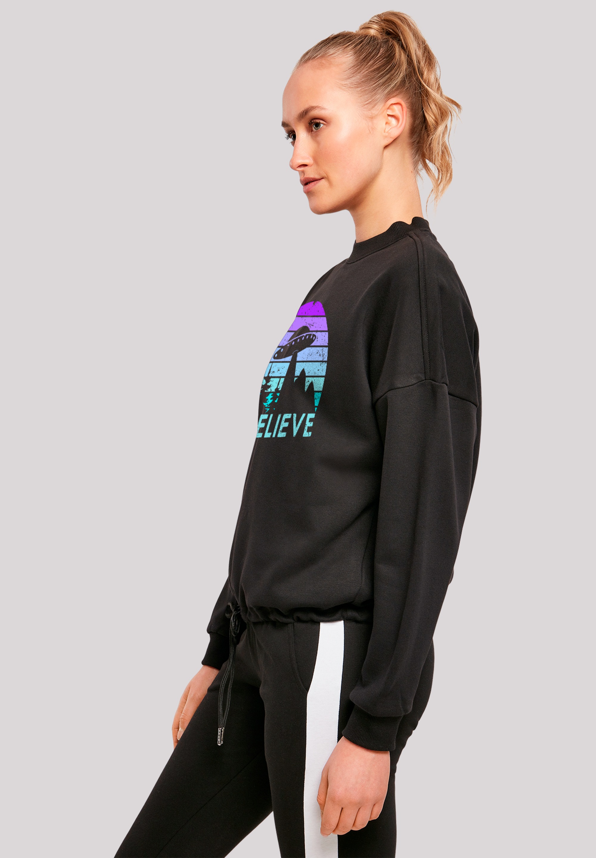 F4NT4STIC Sweatshirt »I BELIEVE UFO Alien Raumschiff Retro«, Premium Qualität