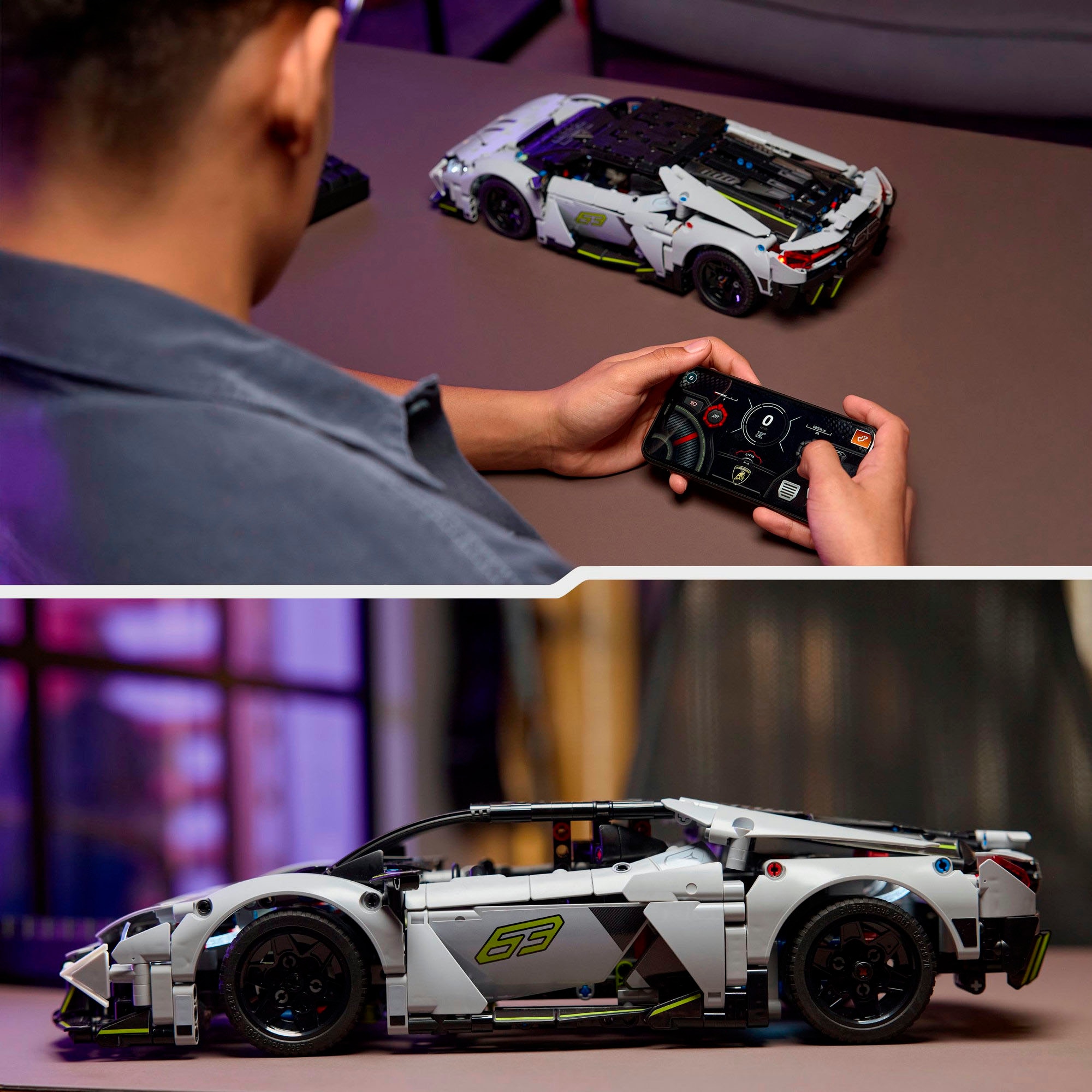 LEGO® Konstruktionsspielsteine »Lamborghini Revuelto Supersportwagen (42214), LEGO Technic«, (1135 St.), Made in Europe