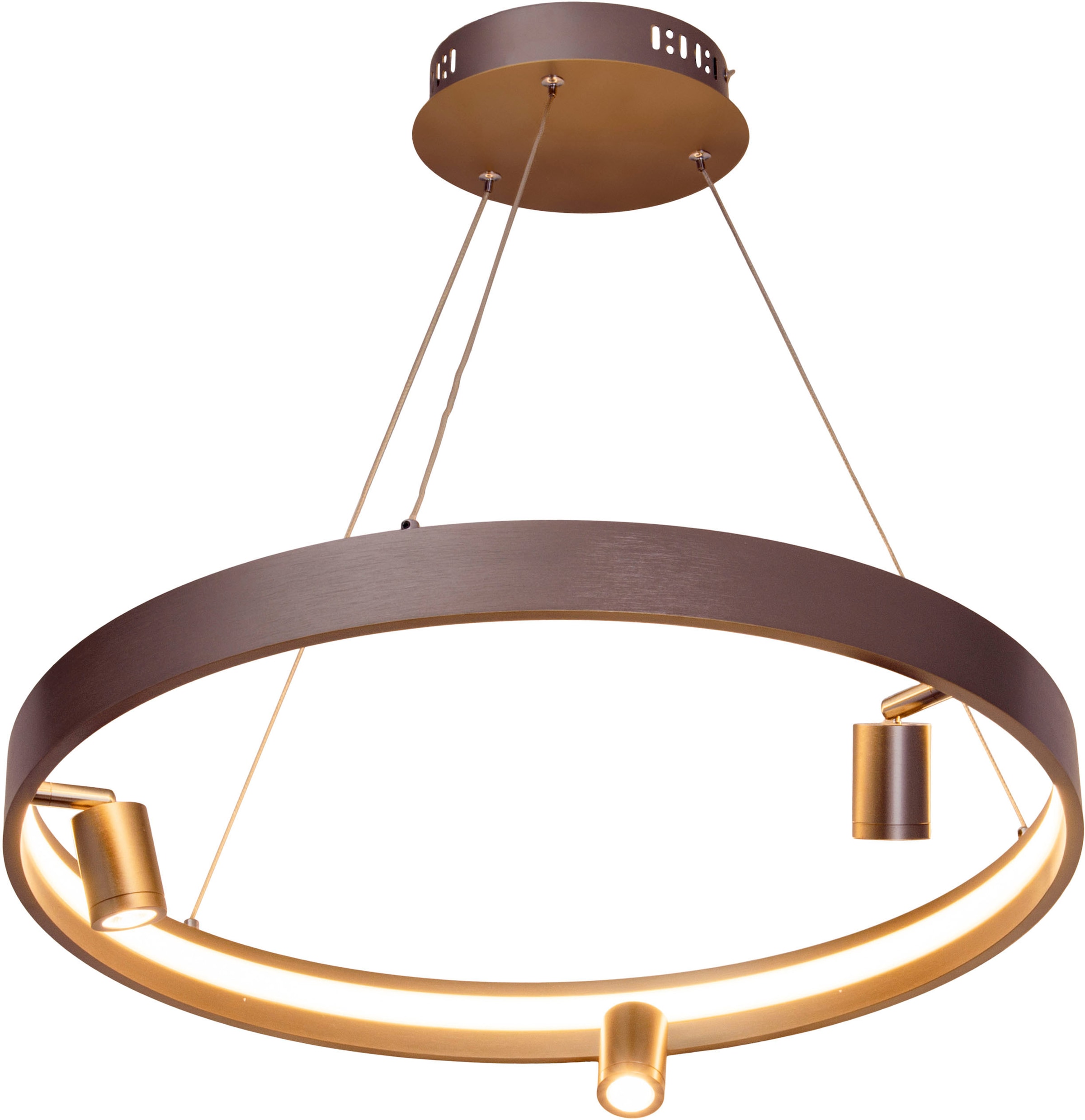 näve LED Pendelleuchte »Tristan«, 4 flammig, Leuchtmittel LED-Modul | LED fest integriert, Hänge-, Pendellampe warmweiß, 58cm, 37W, stahl-blank, inkl. Trafo,IP20