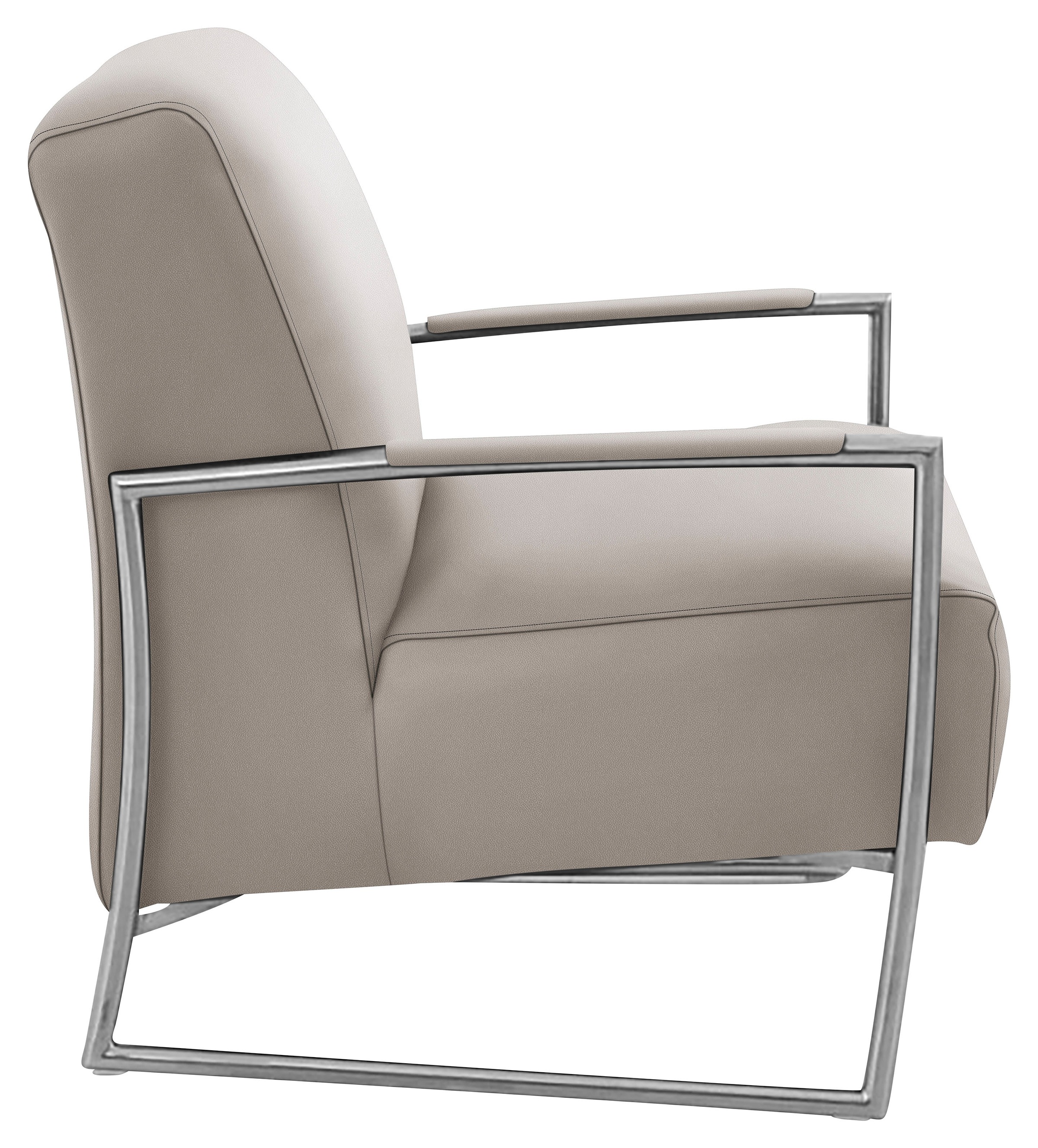 K+W Komfort & Wohnen Cocktailsessel, mit bezogenen Armlehnen, Gestell in Metall Edelstahloptik