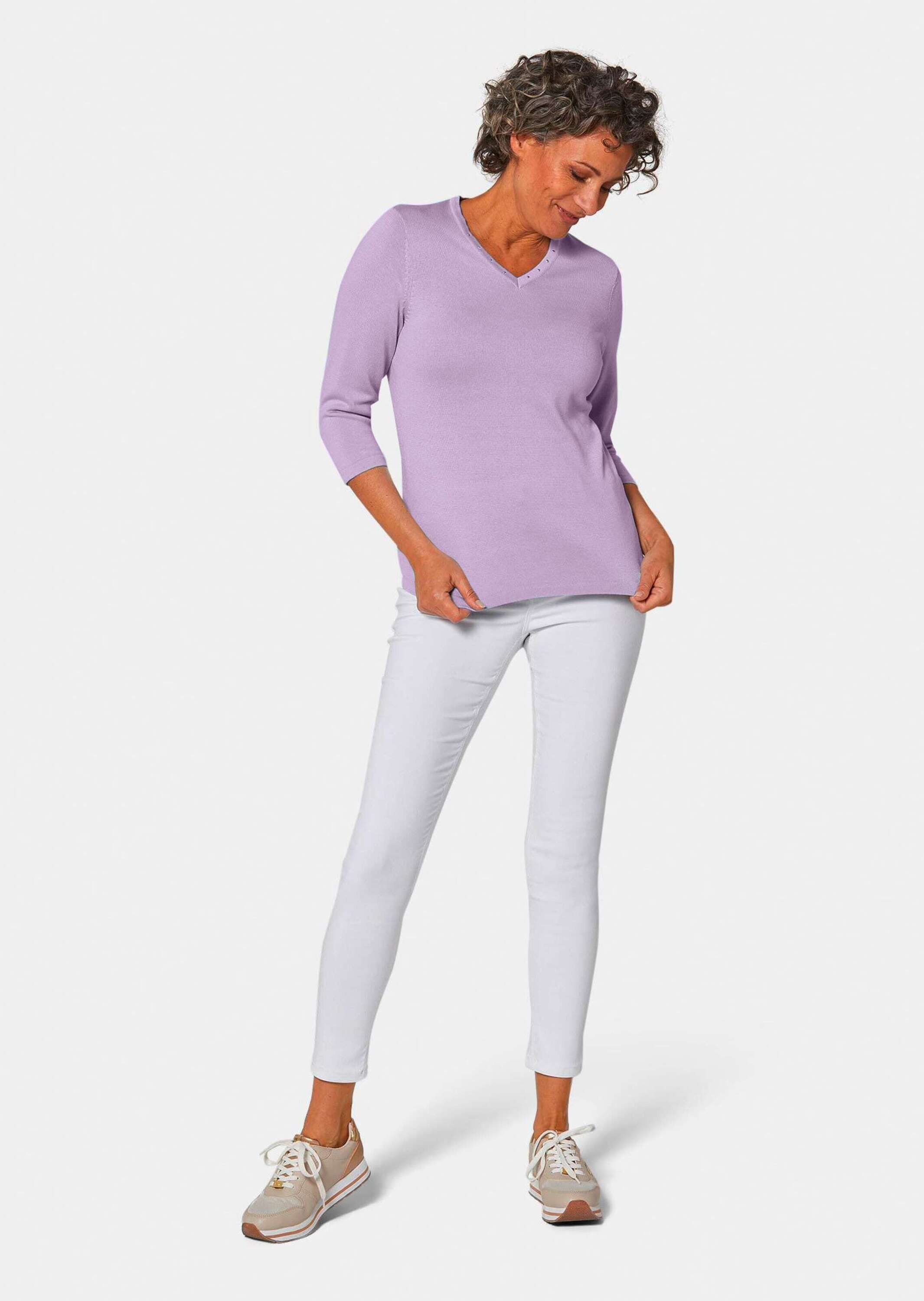 GOLDNER Rundhalspullover "Pullover in hochwertiger Qualität" Glitzersteine günstig online kaufen