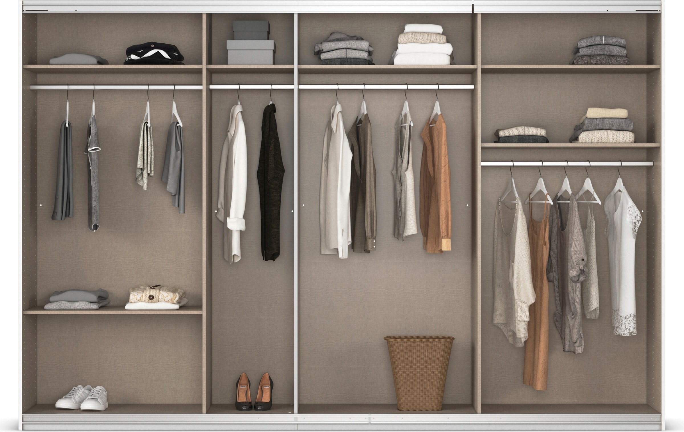 Thumbnail - rauch Schwebetürenschrank "Kleiderschrank Kleiderschränke Schrank Garderobe AGORDO mit Glasfront", durchdachte Innenauss...
