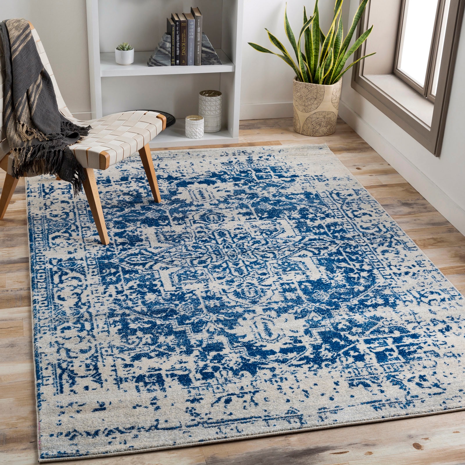 Surya Teppich "Traditional", rechteckig, Boho Kurzflor Orientteppich, Wohnzimmer, Schlafzimmer, Blau