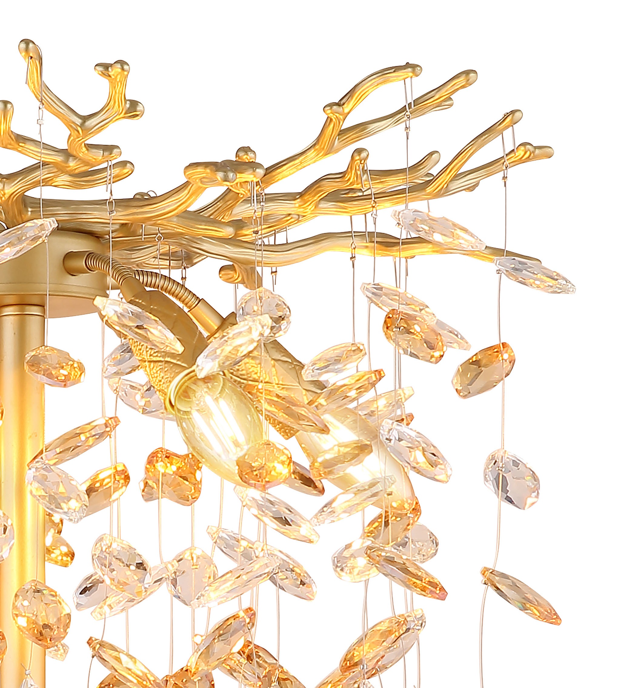 GLOBO LIGHTING Stehlampe »QUEENA« E14 1 Stk. Stehleuchte gold Kristall, E14, Fußschalter, klassisch elegant