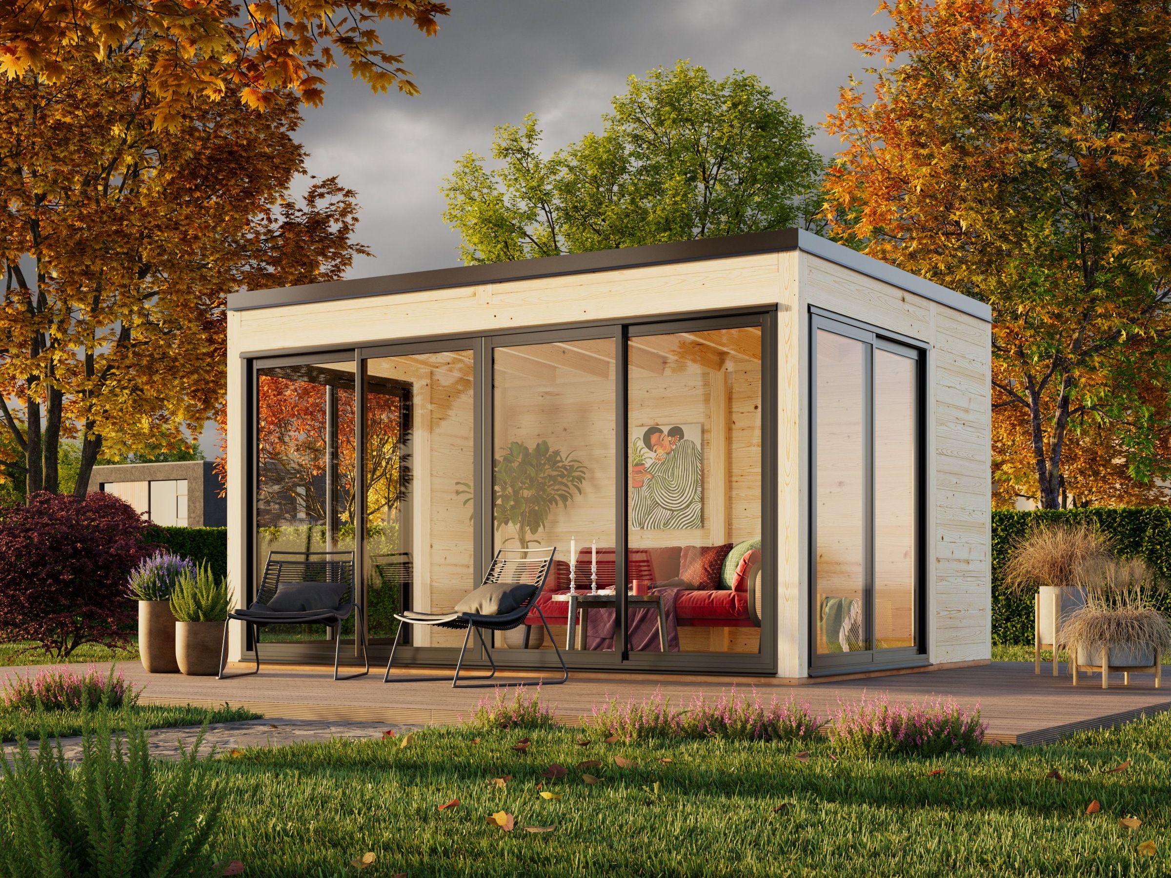 Palmako Holzpavillon »Serena 12,6 m² Set 2 Slide« BxTxH: 420x320x250 cm