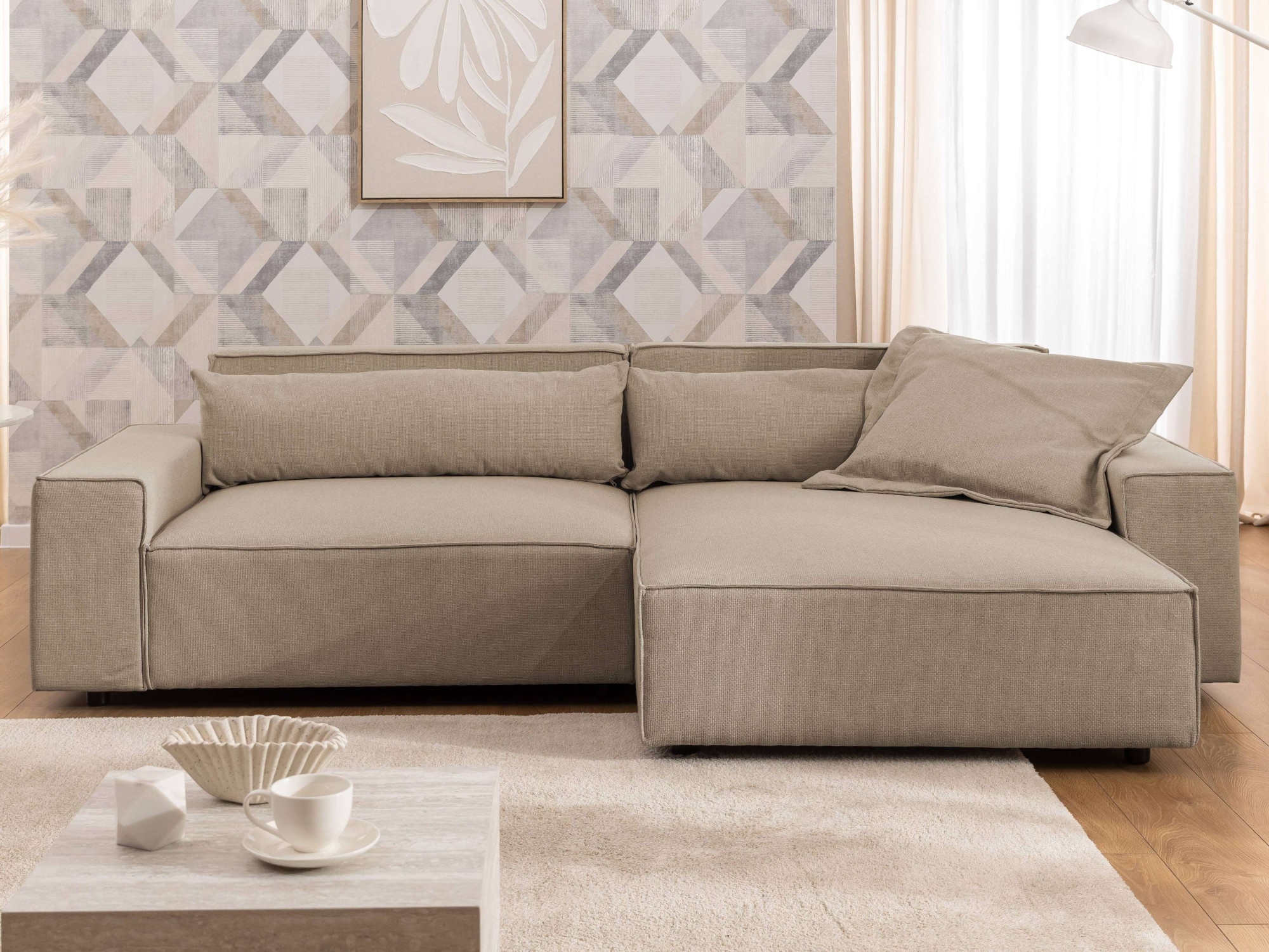 OTTO home Ecksofa "KINLEE Design-Sofa mit Recamiere rechts/links, Maße B/T/ günstig online kaufen