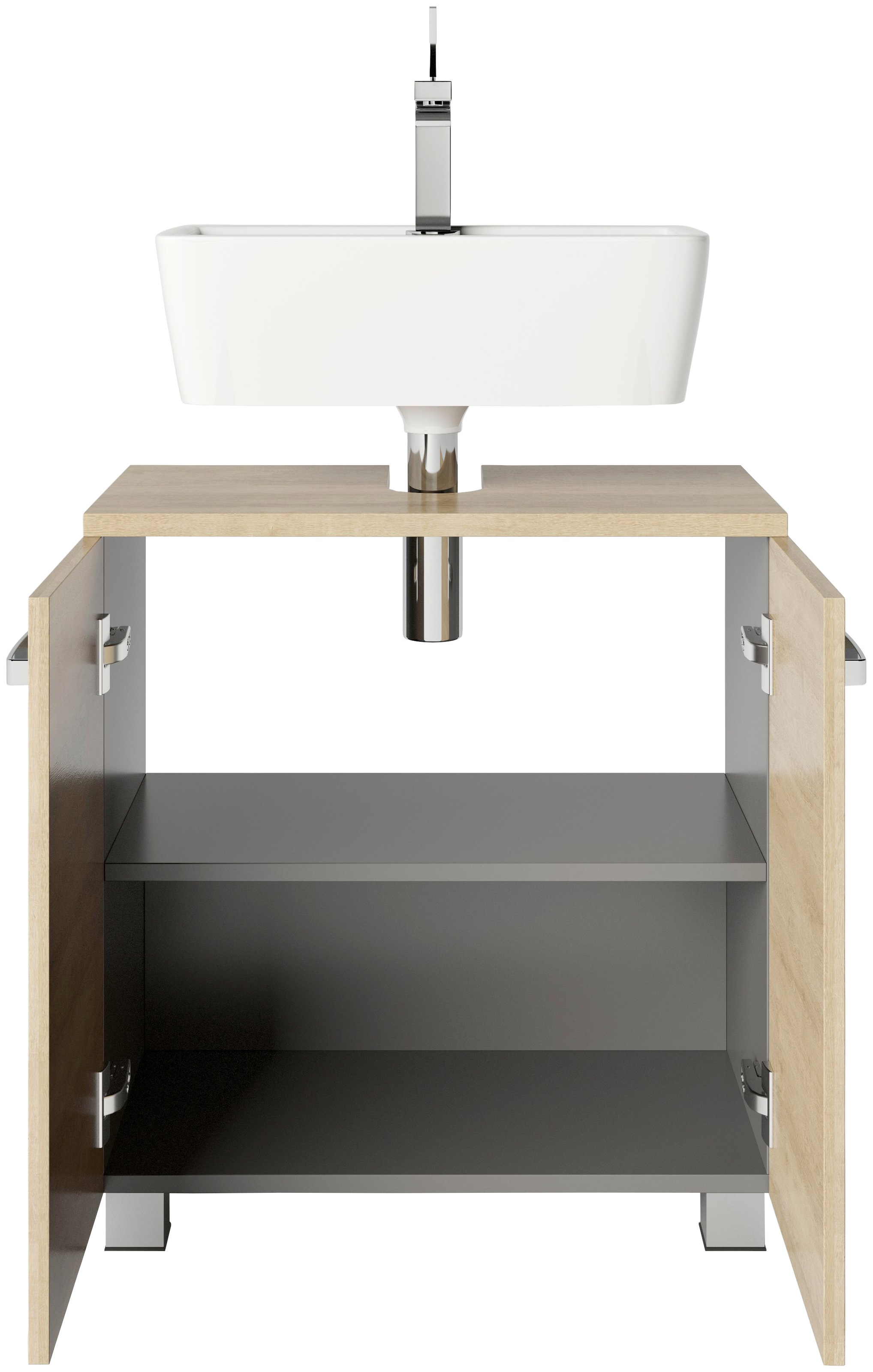 welltime Waschbeckenunterschrank »Cosmo«, BxTxH: ca. 60x32,5x63,5 cm, 2 Fächer