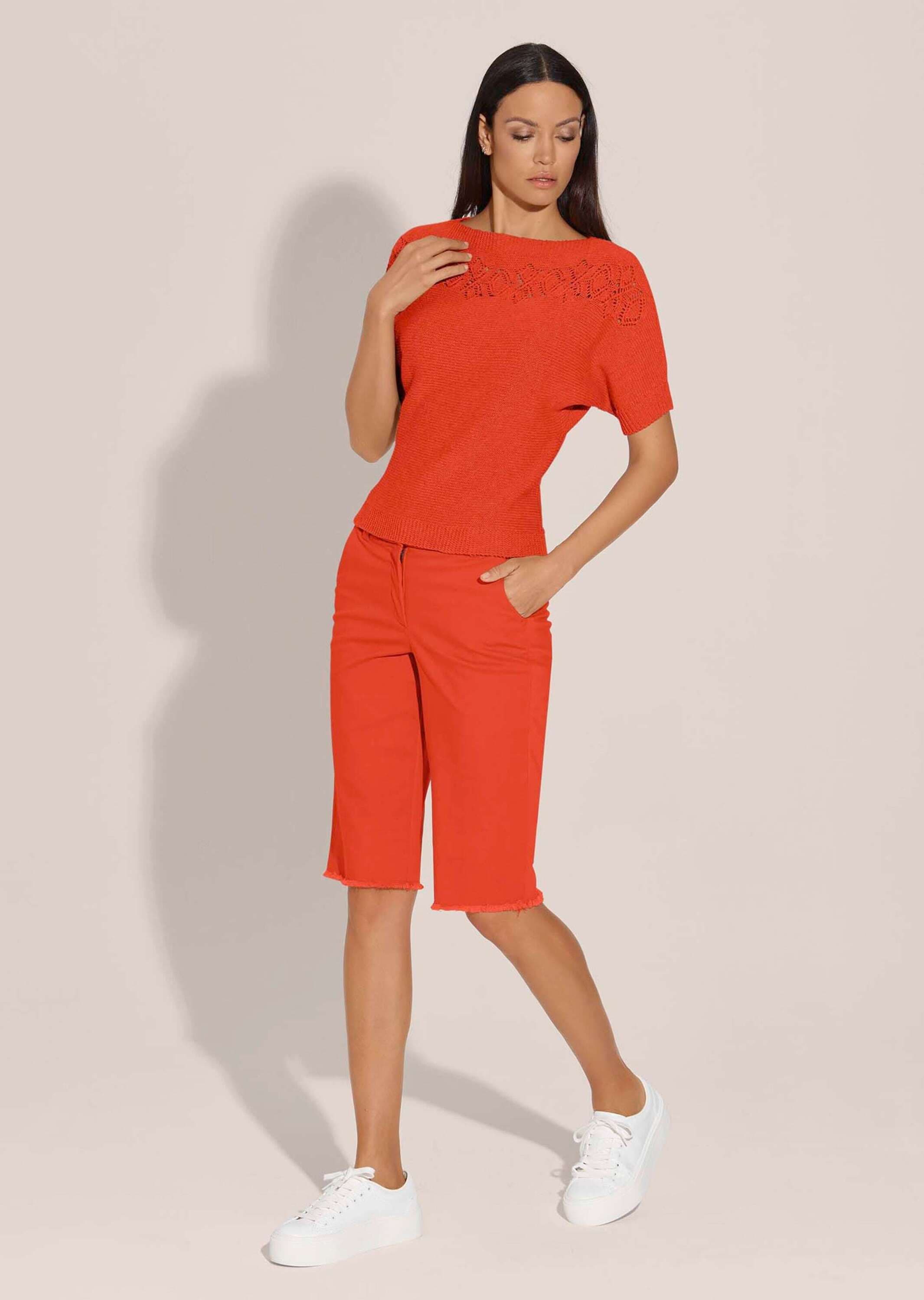 MADELEINE Longpullover »Pullover Halbarm-Pullover aus Baumwolle und Leinen«