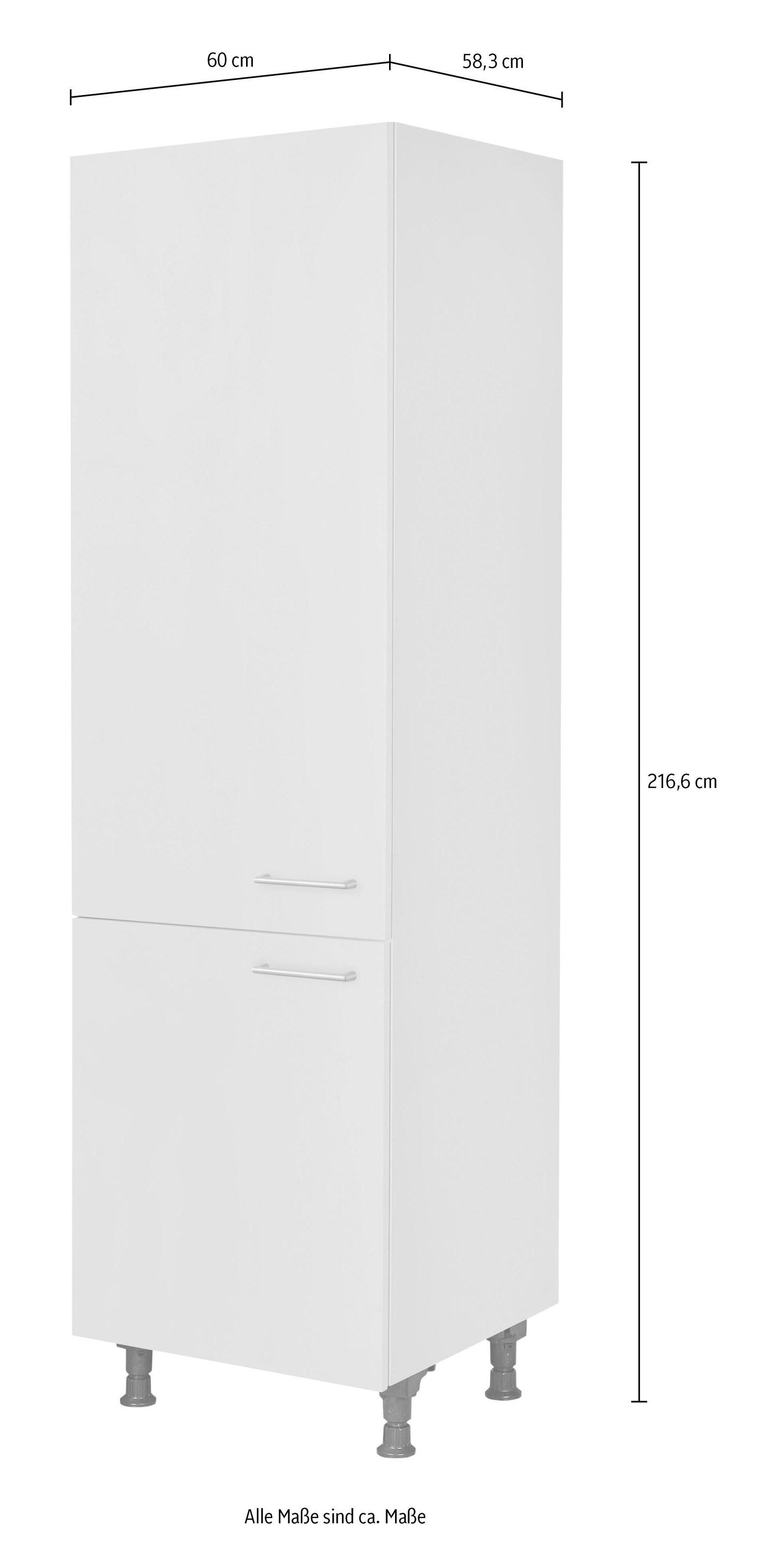 nobilia® Kühlumbauschrank »"MIAMI", mit zwei Türen und zusätzlichem Einlegeboden,« vormontiert, Ausrichtung wählbar, Breite/Höhe: 60/216,6 cm