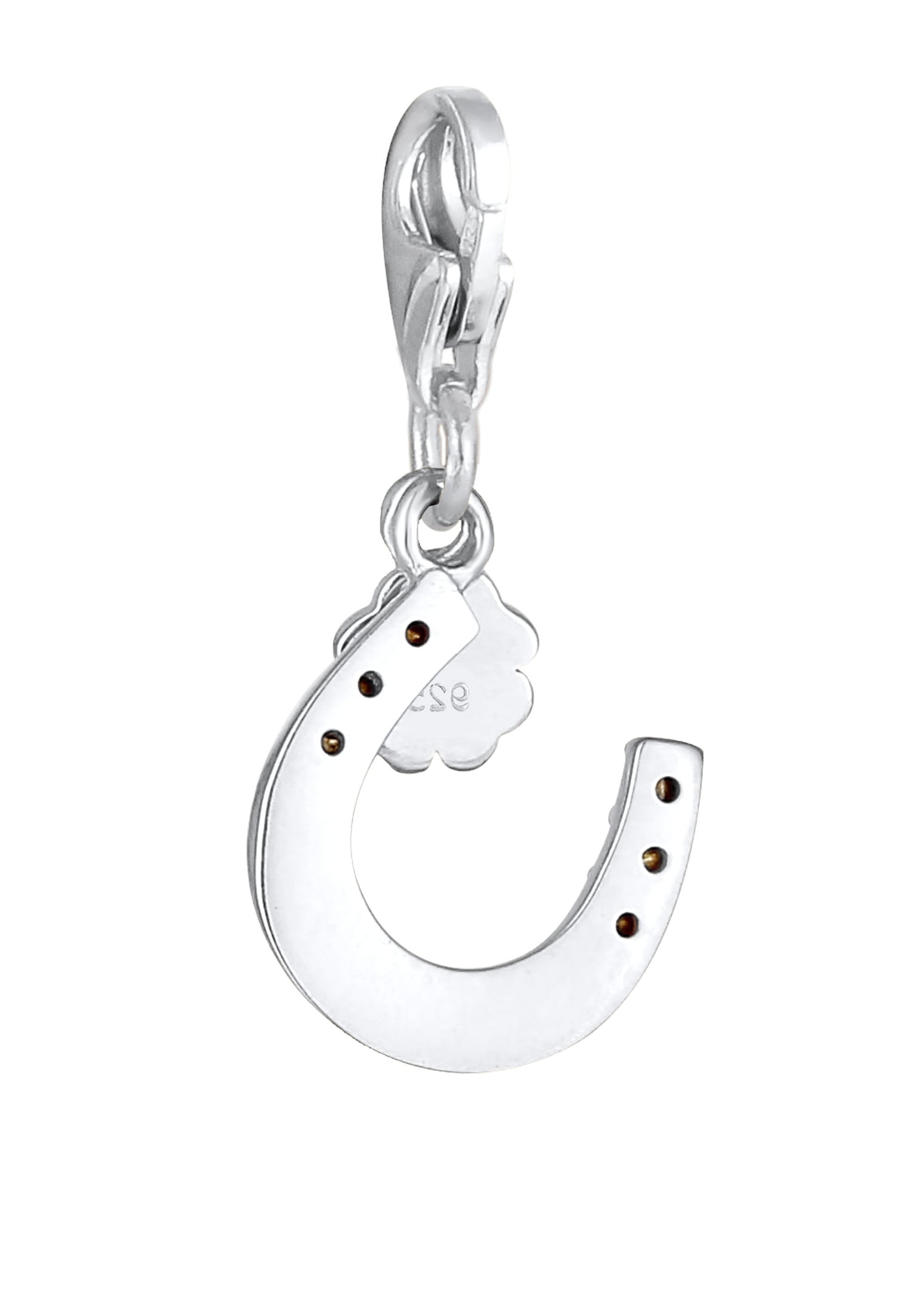 Elli Charm-Einhänger »Charm Hufeisen Kleeblatt 925 Silber, mit Kristallen von Swarovski®«