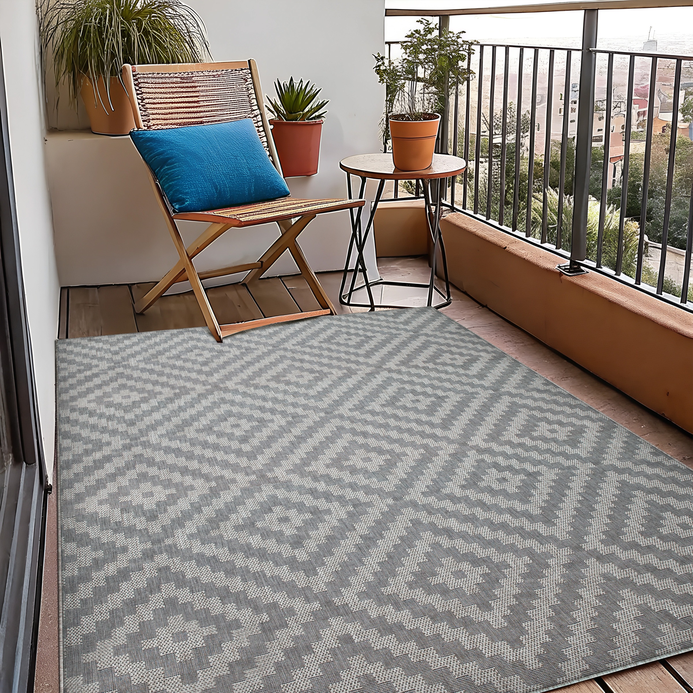 my home Teppich »Cordoba auch als Läufer erhältlich«, rechteckig, 3 mm Höhe, In- und Outdoor geeignet, Sisal-Optik, Wetterfest & UV-beständig, Boho