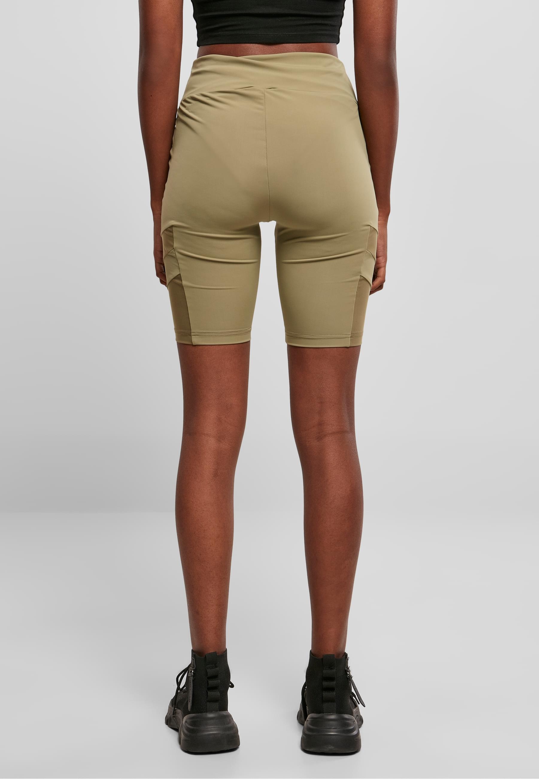 URBAN CLASSICS Stoffhose »Urban Classics Damen Ladies High Waist Tech Mesh Cycle Shorts«, (1 tlg.)