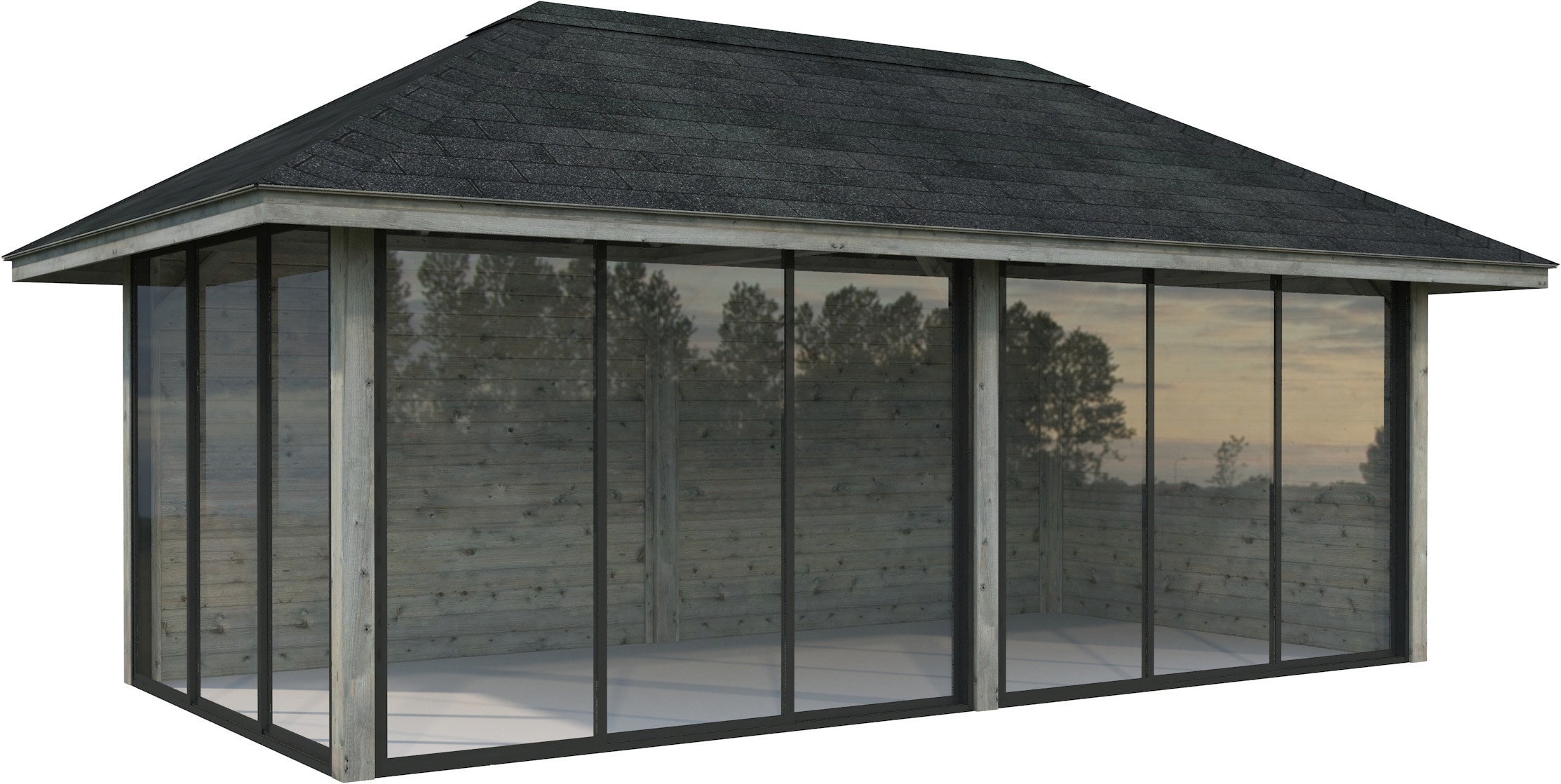 Palmako Gartenhaus "Bianca 16,6 m², Set 502 Slide Plus"