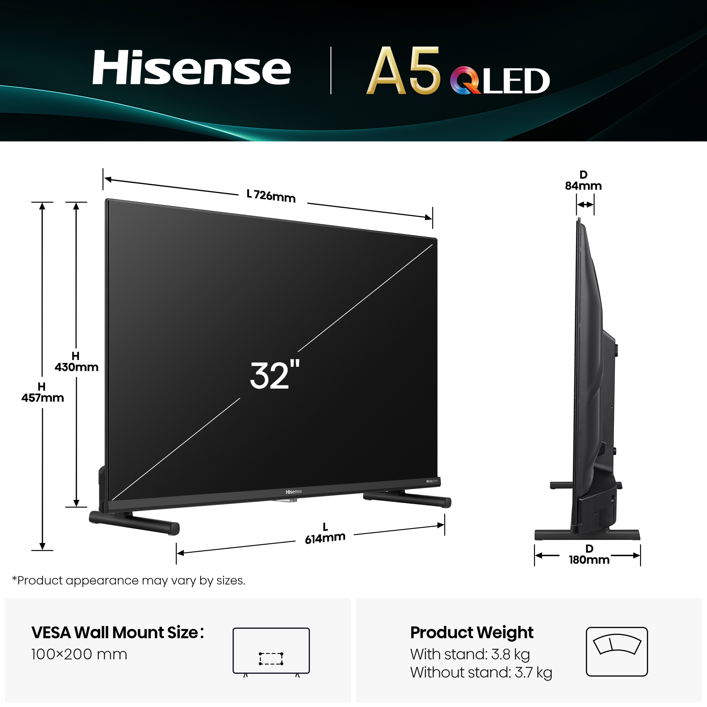 Hisense QLED-Fernseher »32A5Q«, Full HD, Smart-TV, 2K FHD QLED
