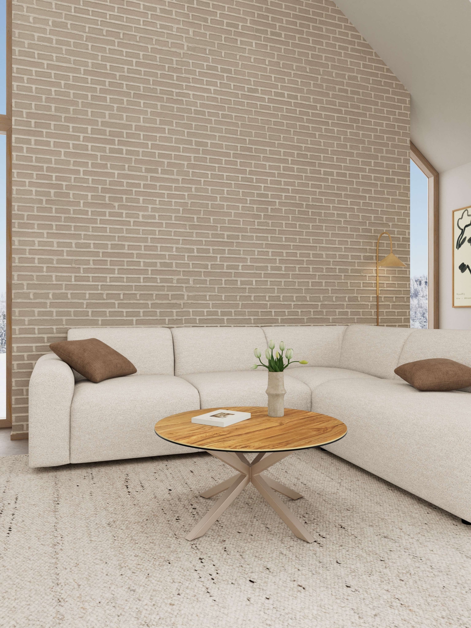 ACTONA GROUP Couchtisch »Kaffeetisch, Beistelltisch« Tisch, Wildeiche, Ø82x40cm