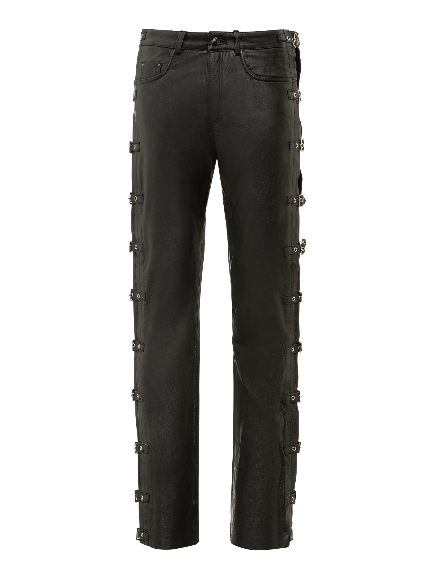 RICANO 5-Pocket-Hose "Lederhose Buckle Schnallenhose" Handgefertigt aus echtem Leder