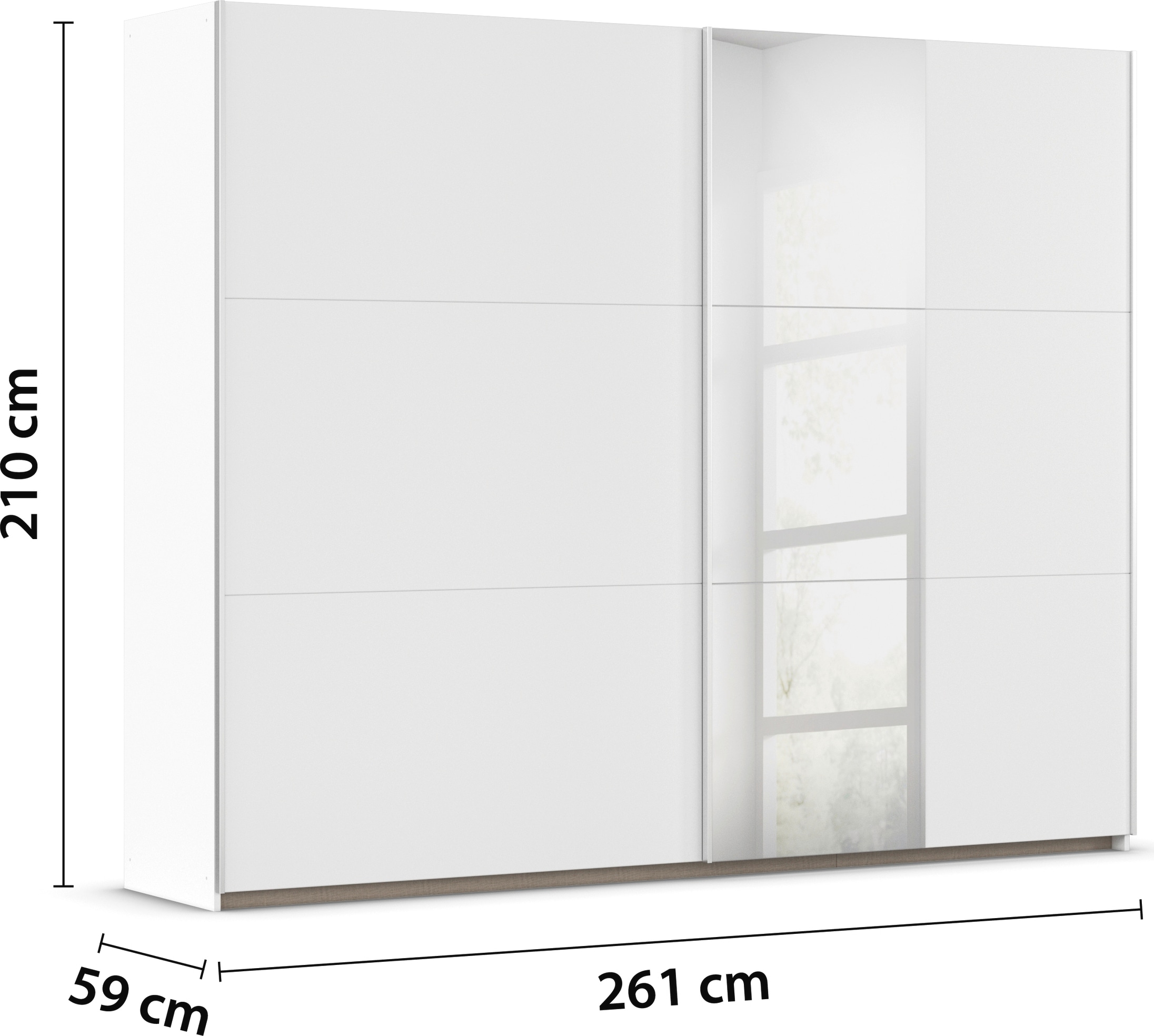 rauch Schwebetürenschrank »Kleiderschrank Garderobe Schlafzimmerschrank TOPSELLER AURELIO«, in geradlinigem Design mit Spiegel MADE IN GERMANY