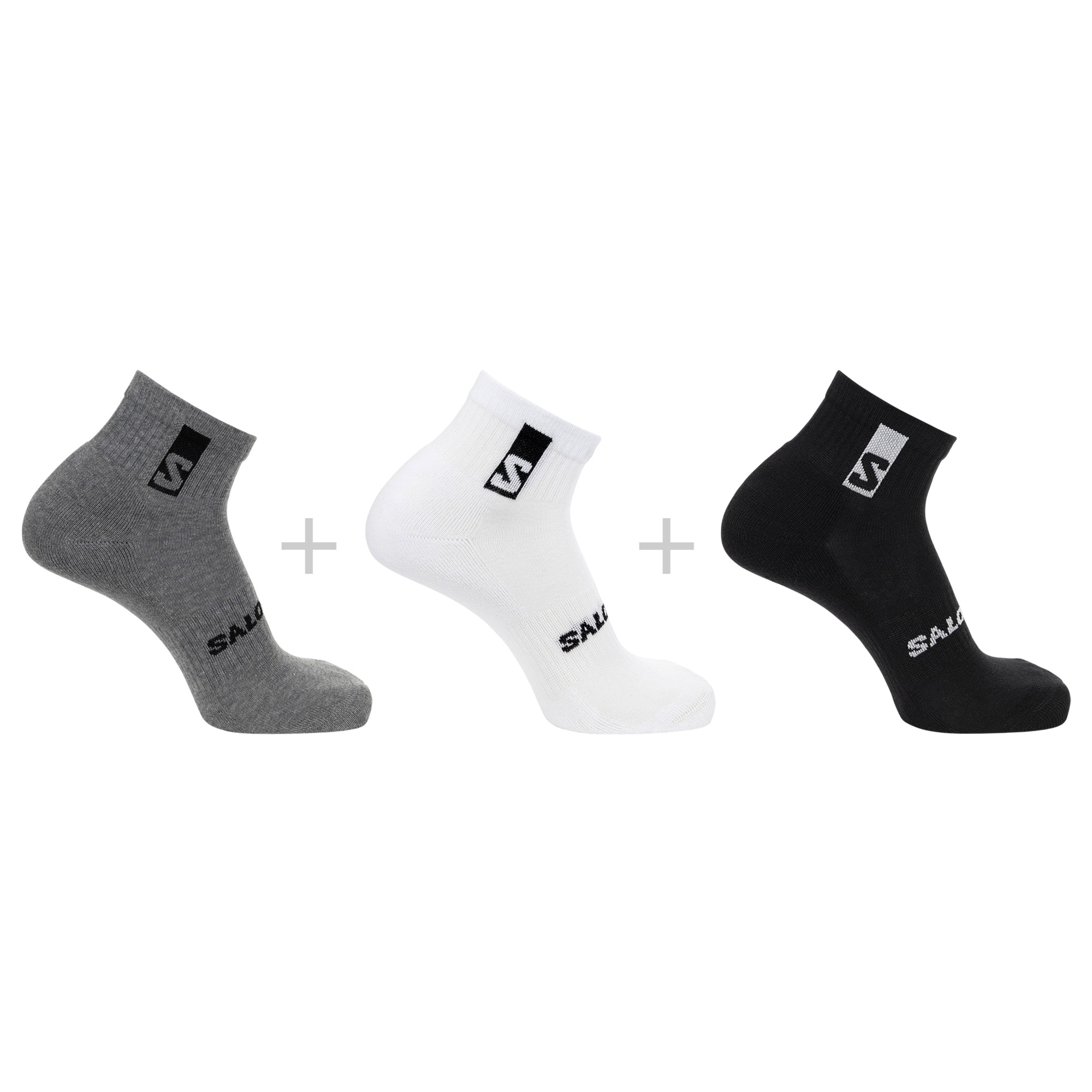 Salomon Socken "EVERYDAY ANKLE 3-PACK" für sportive Aktivitäten, aus Baumwolle, mit Elasthan