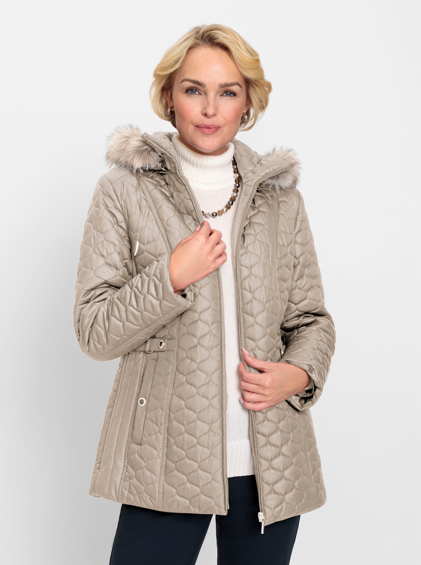 Steppjacke, mit Kapuze