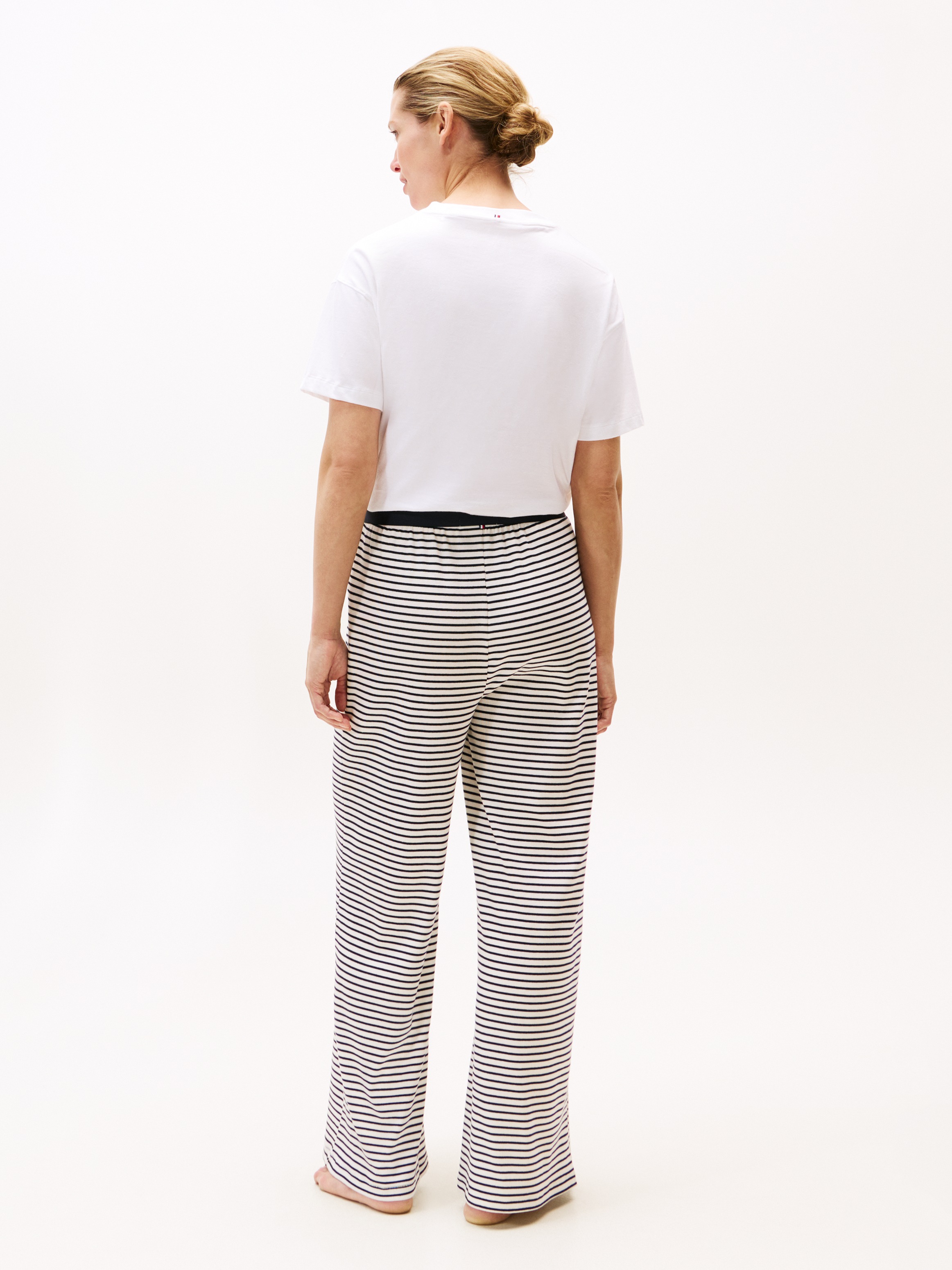 Tommy Hilfiger Underwear Homewearhose »PRINT RIB PANTS«, elastischer Bund, geringelt, weites Bein, Rippware