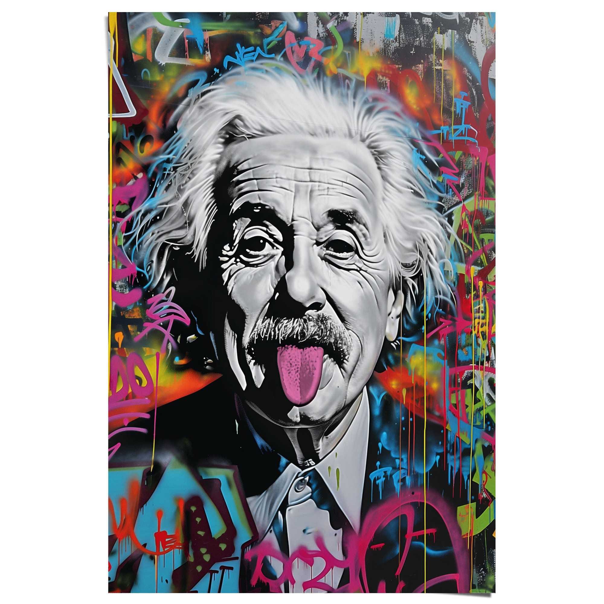 Reinders Poster "Einstein Tongue", Hobbyraum - Mehrfarbig - 150 gr. Papier günstig online kaufen