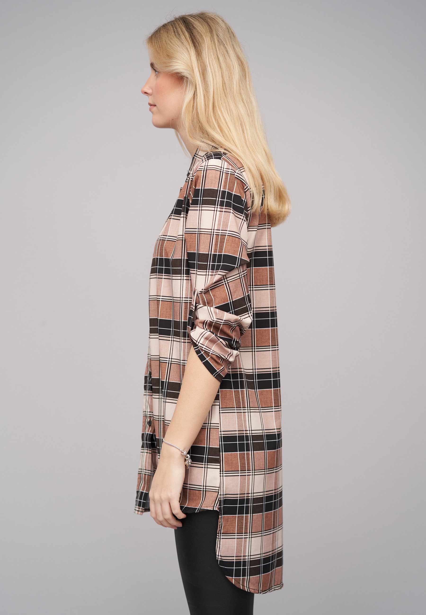 CLOUD 5IVE Klassische Bluse »CLOUD 5IVE Turn Up 3/4 Arm Bluse kariert small«