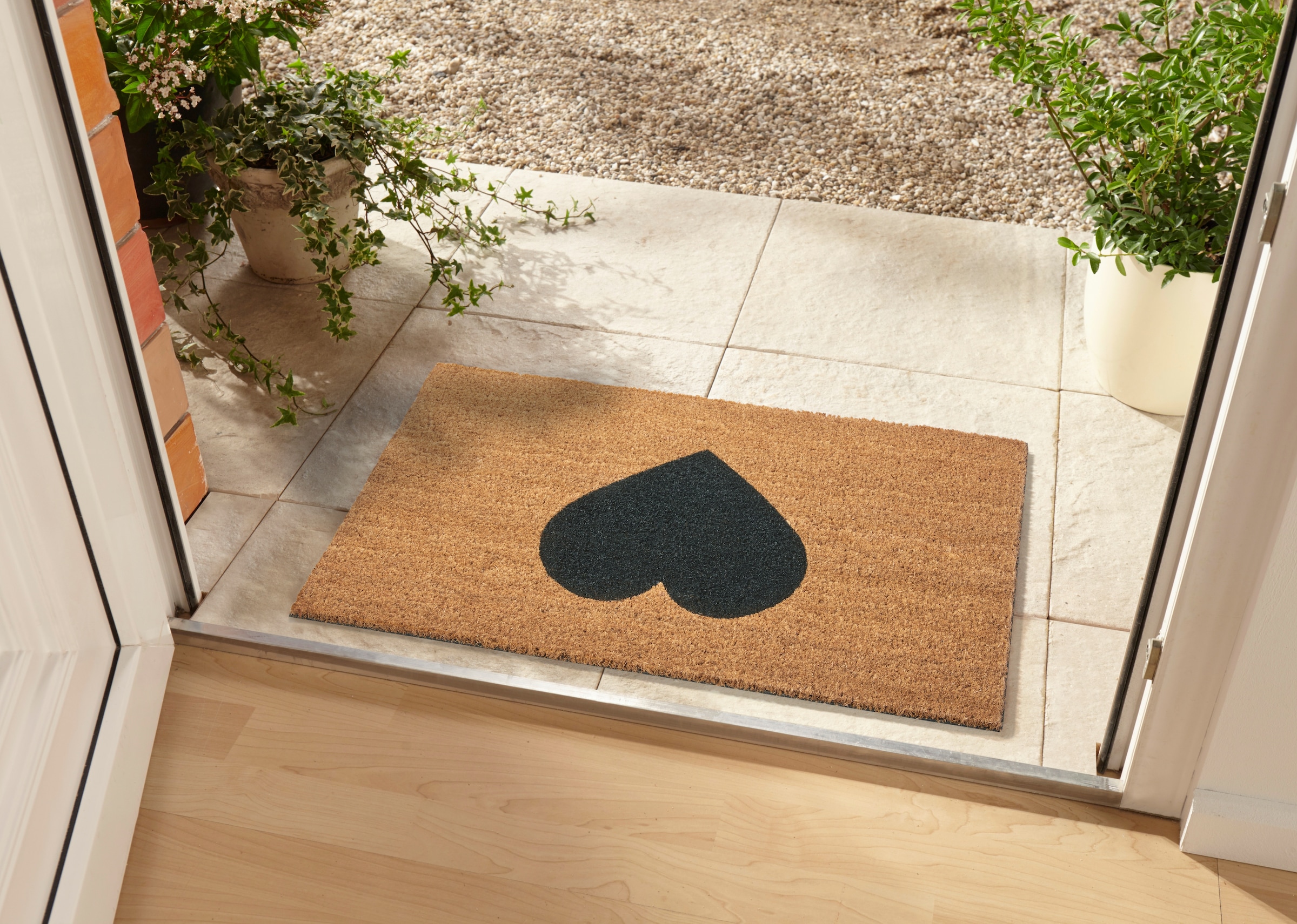 HANSE Home Fußmatte »Mix Mats Kokos Heart, Türmatte«, rechteckig, 15 mm Höhe, Kokos, Schmutzfangmatte, Outdoor, Rutschfest, Innen, Kokosmatte, Flur