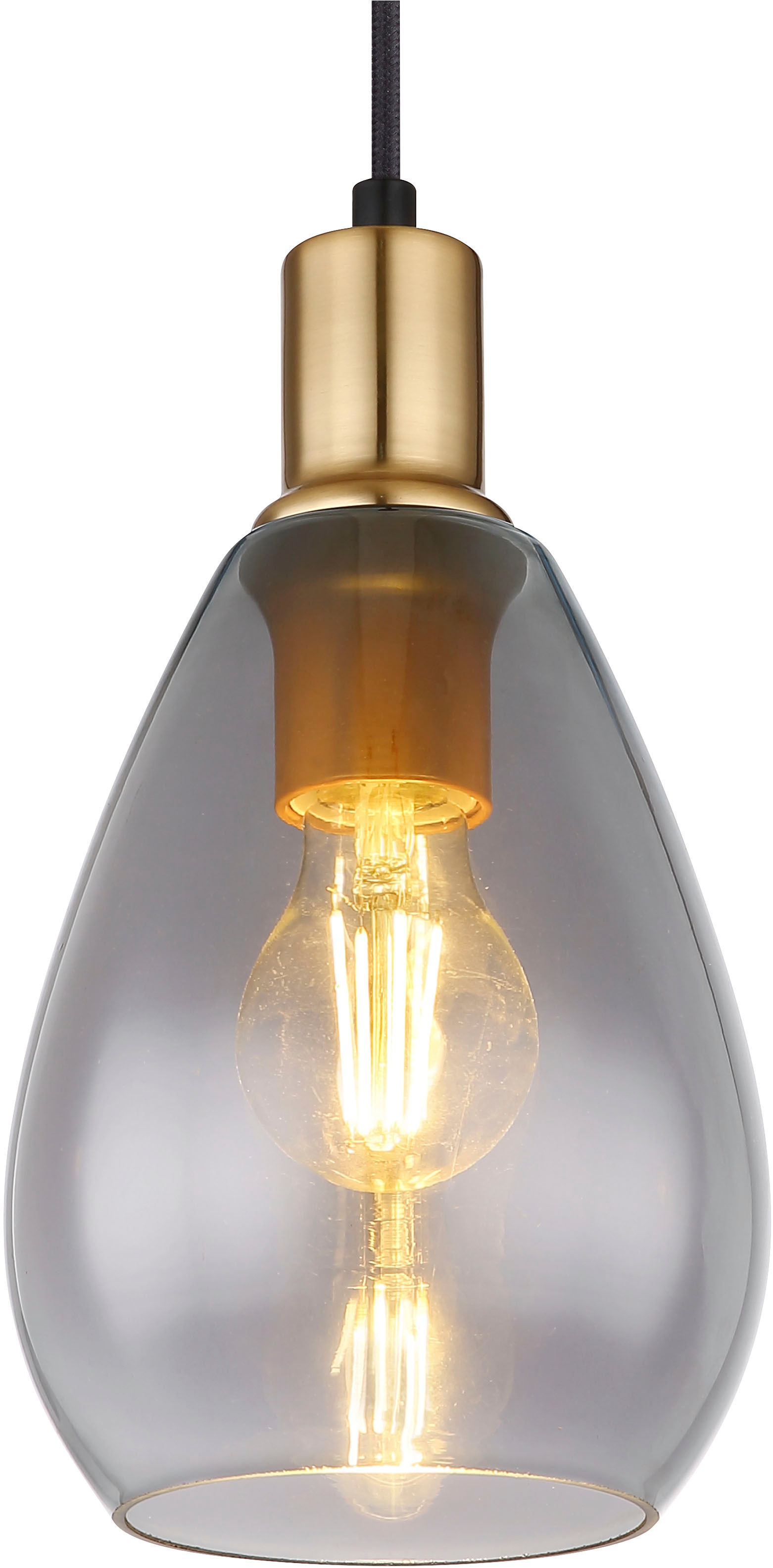 GLOBO LIGHTING Hängeleuchte »FANNI« E27 1 Stk. Hängeleuchte für Esszimmer Rauchglas modern
