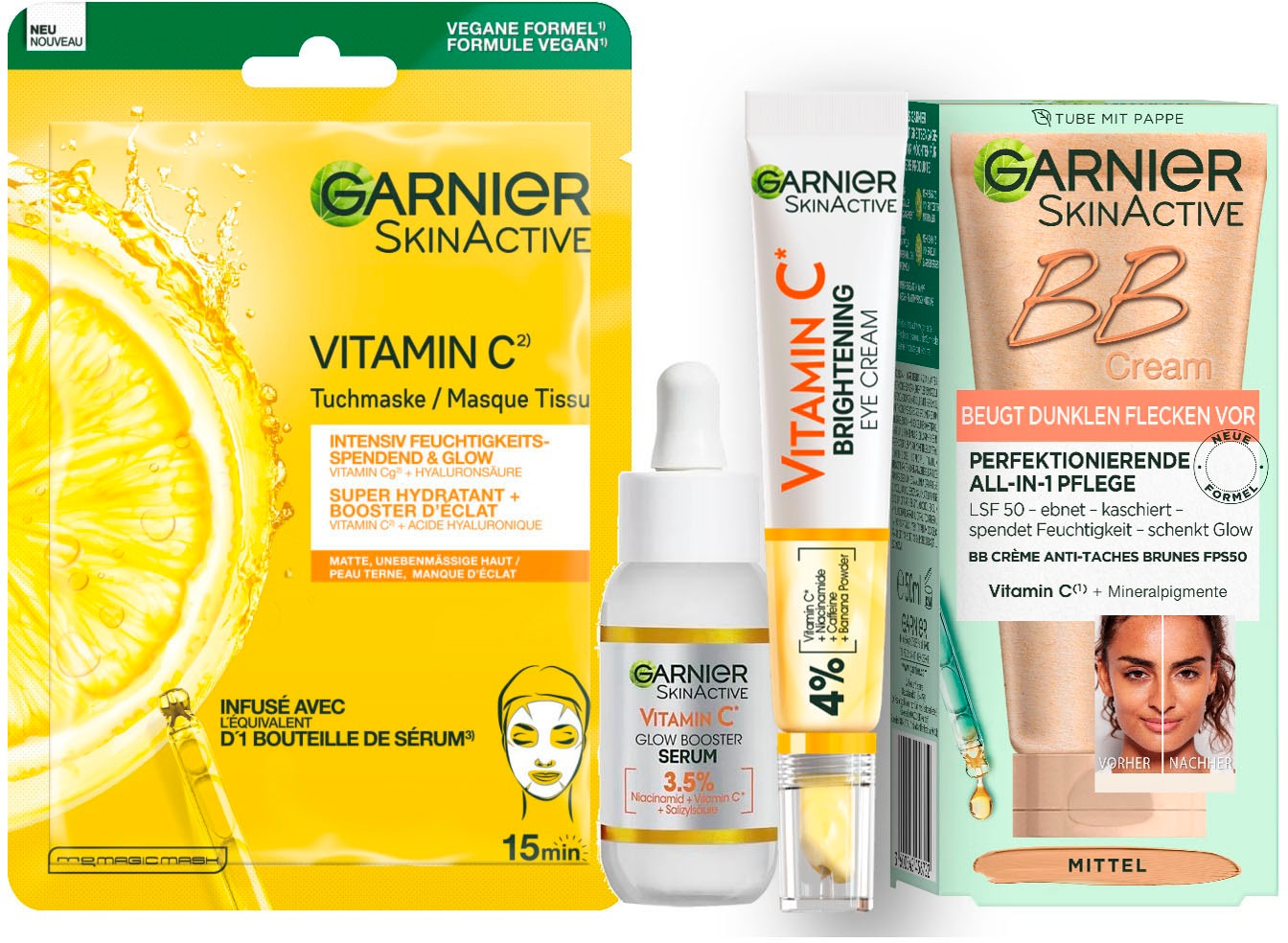 GARNIER Gesichtspflege-Set »Vitamin C & BB Cream Set«, (4 tlg.)