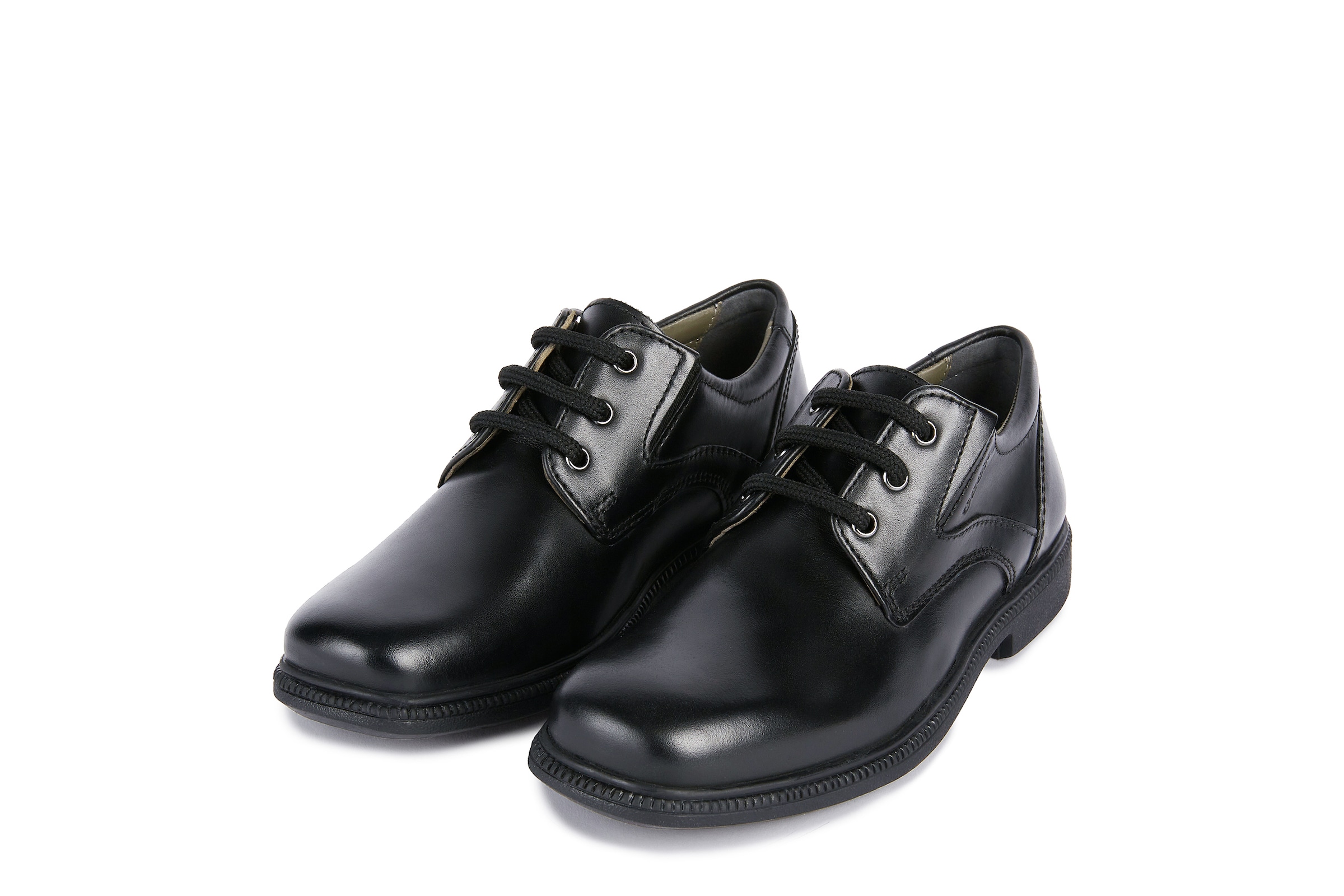 GEOX Kinder Schnürschuh "JR FEDERICO C", Gr. 33, schwarz, Leder, unifarben, festlich, Schuhe, Kommunionsschuh, Festtagsschuh, Sneaker mit Textilfutter