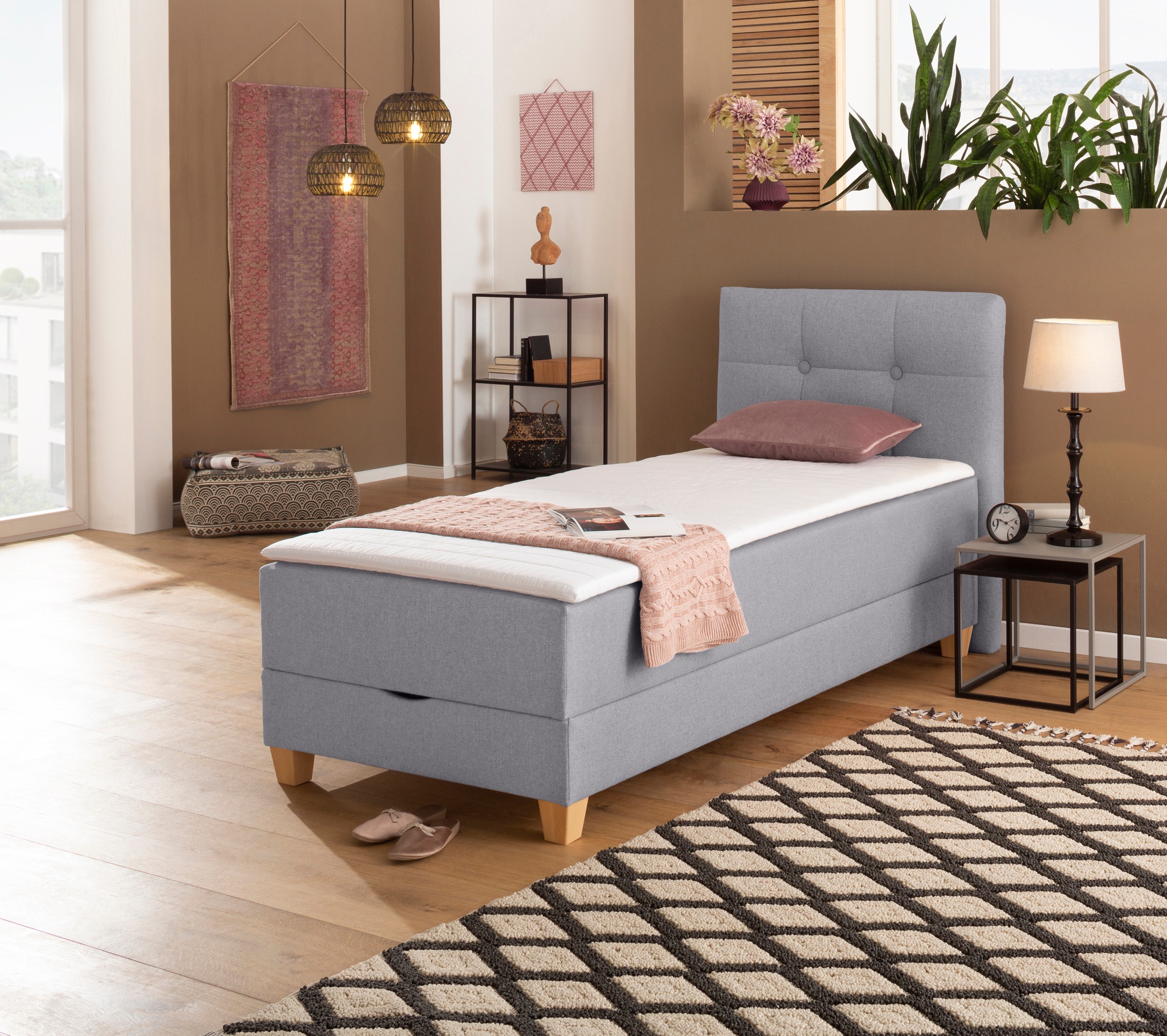 Home affaire Boxbett »Lonrai«, in H2,H3 & H4 und XXL - Überlänge 220cm wählbar, inkl. Topper