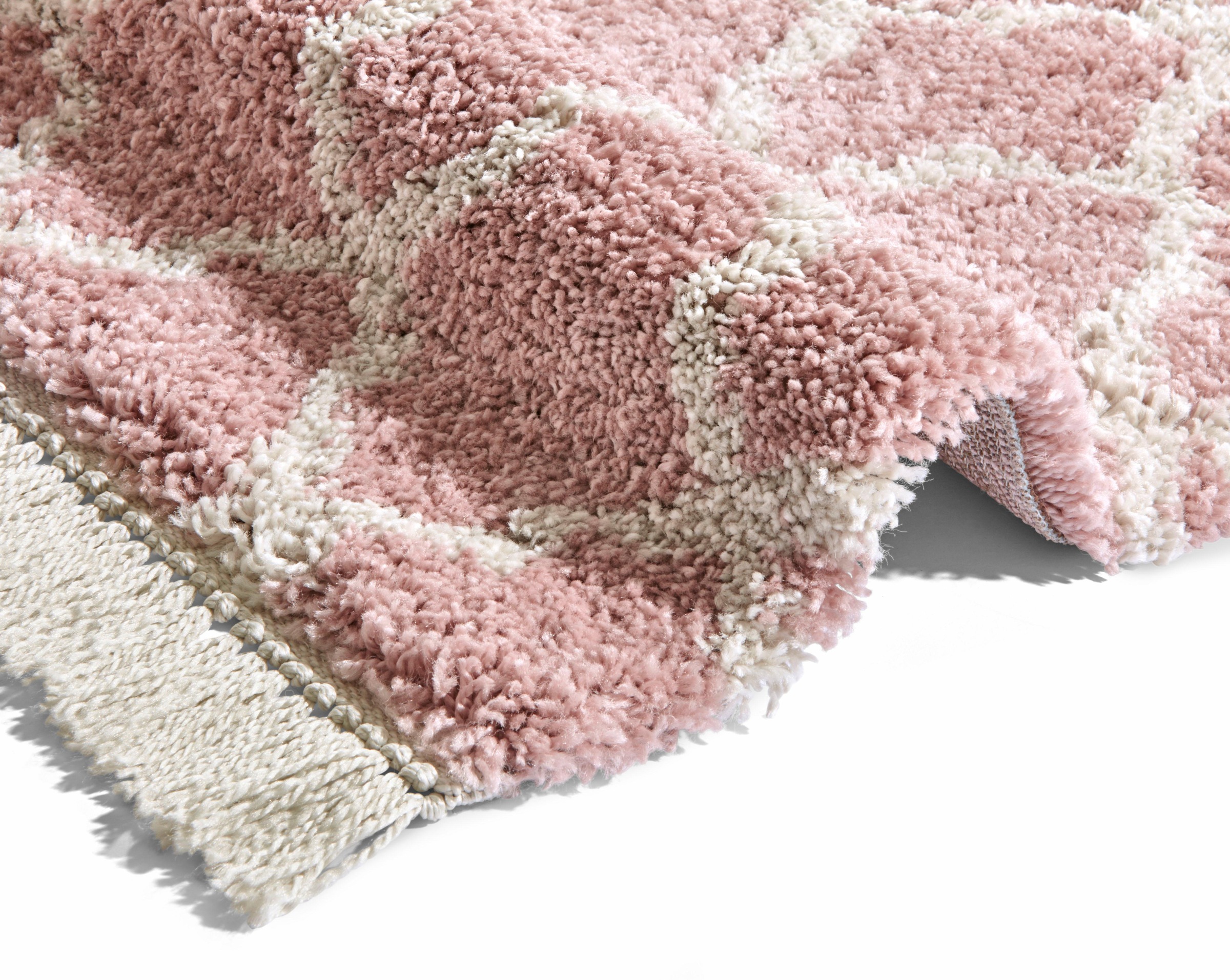 HANSE Home Hochflor-Teppich »Pearl«, rechteckig, 35 mm Höhe, Pastellfarben mit Fransen, Grafisches Design, Robust, Pflegeleicht