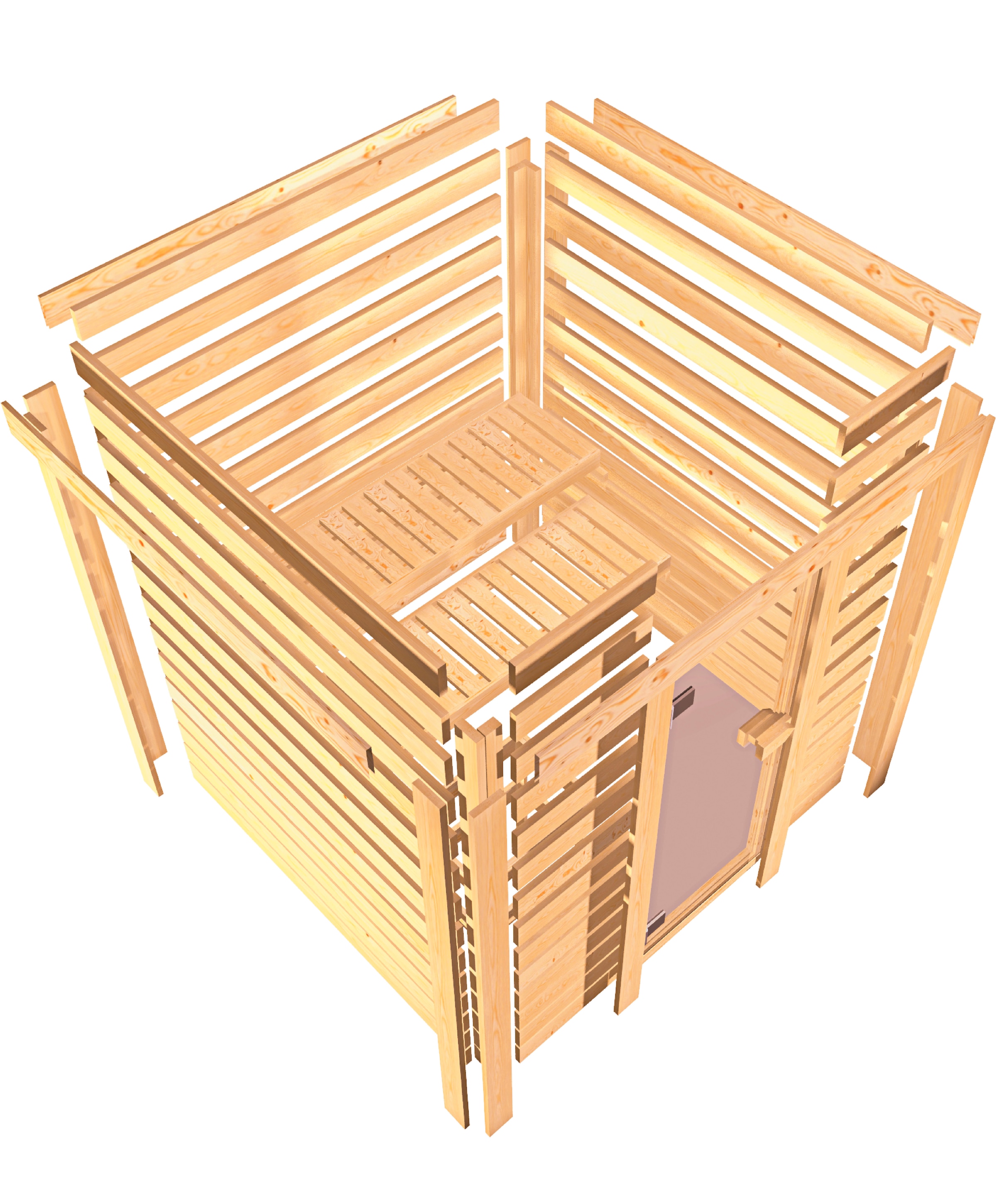 welltime Sauna »Ricky«, mit bronzierter Ganzglastür, für bis zu 3 Personen
