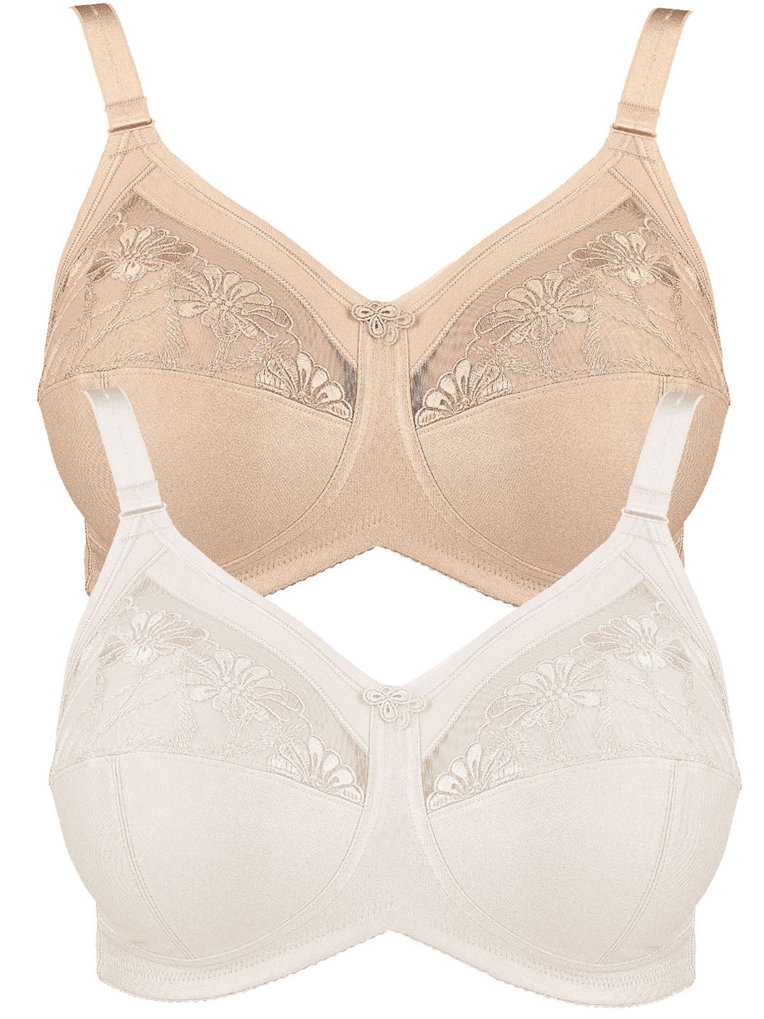 ANITA Damen Entlastungs-BH "2er Pack Komfort BH ohne Bügel Safina", Gr. 90, bunt, Obermaterial: 50% Polyamid PA. 25% Polyester PES. 10% Elasthan EL.