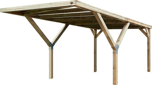 weka Einzelcarport Massivholz 276 cm braun ohne Dacheindeckung