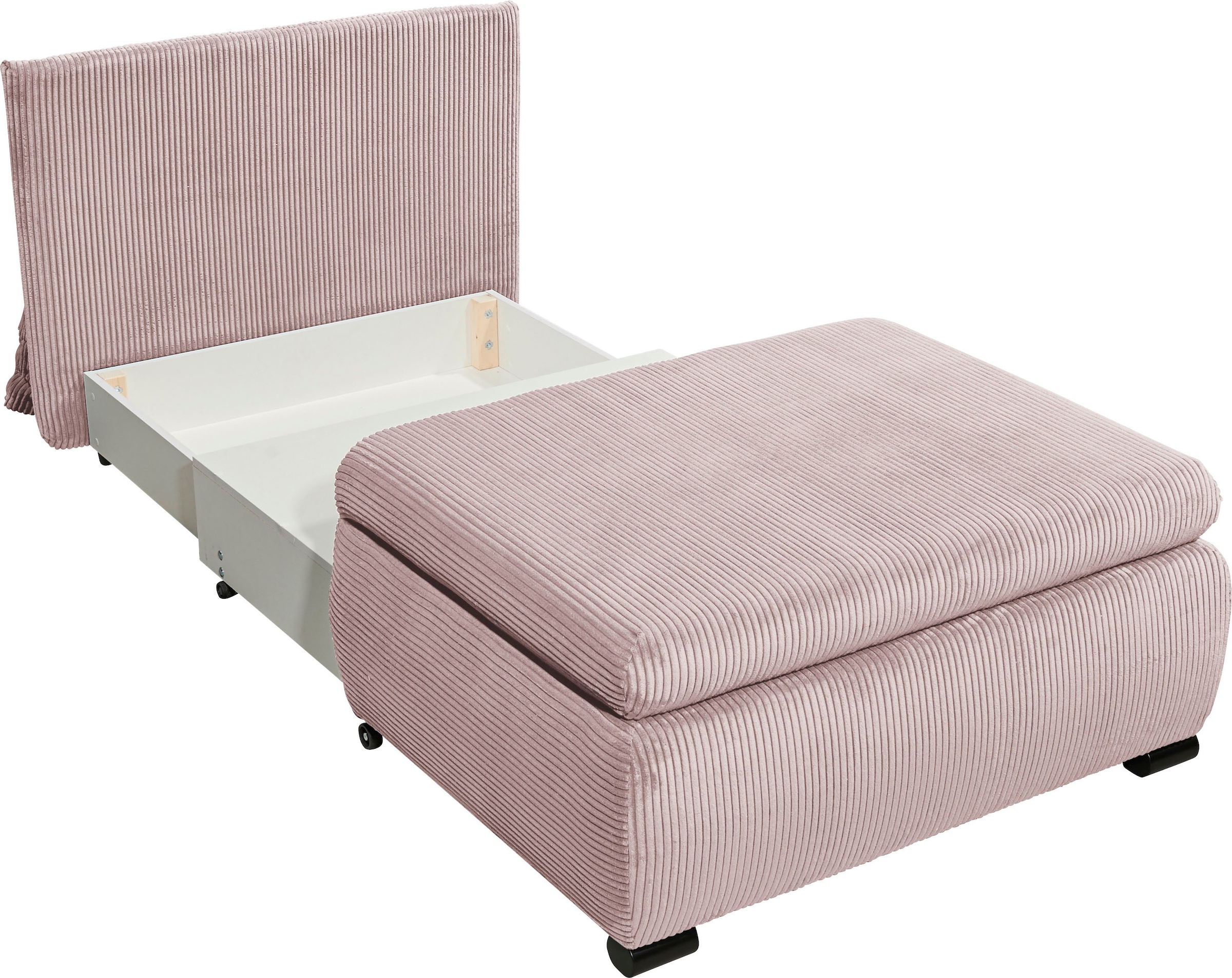 ED EXCITING DESIGN Schlafsofa »Charlie«, Schlafsessel mit Bettkasten & 1 Rückenkissen
