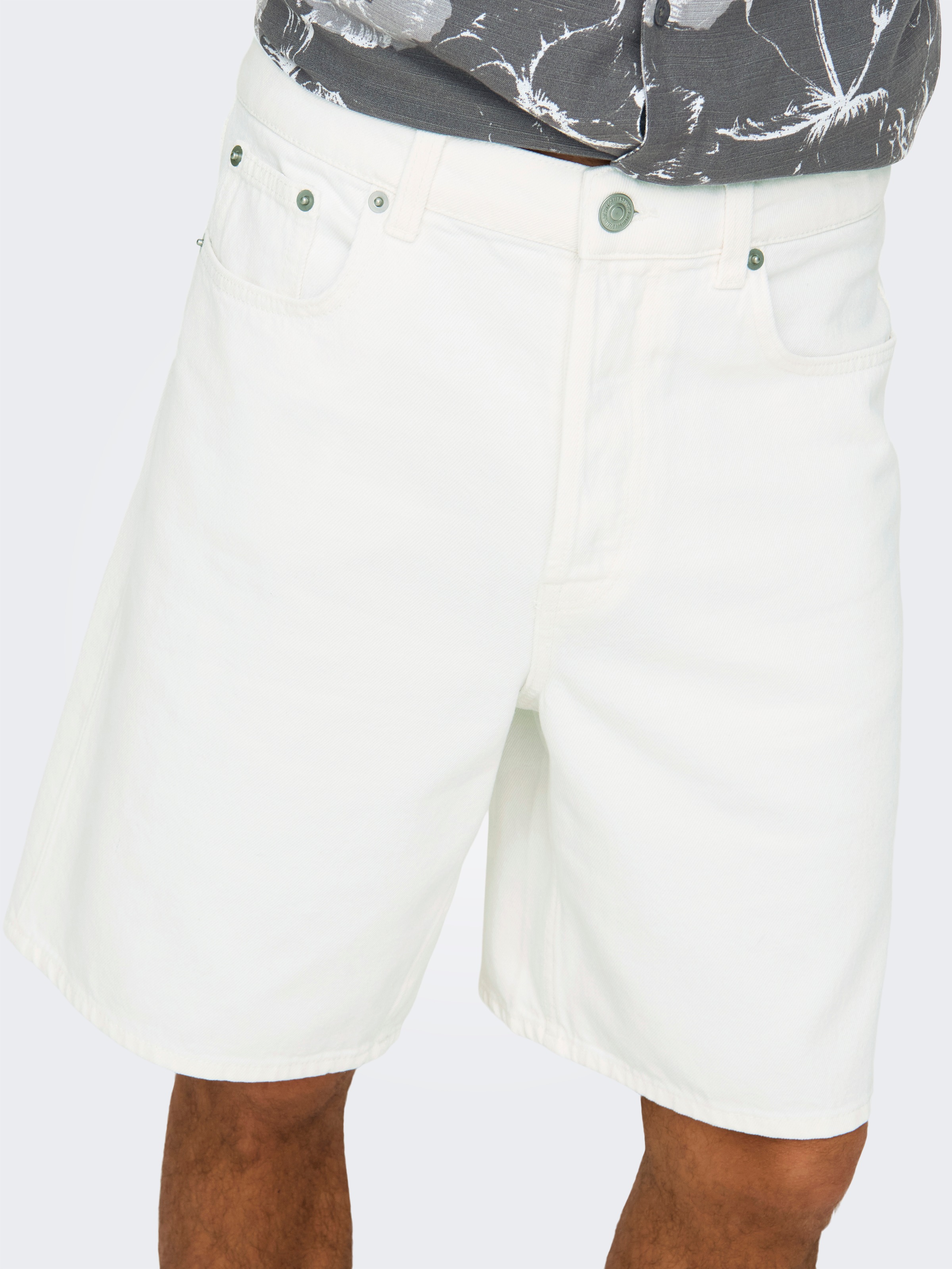 ONLY & SONS Shorts »ONSFADE LOOSE WHITE 1662 PIM DNM SHORTS«
