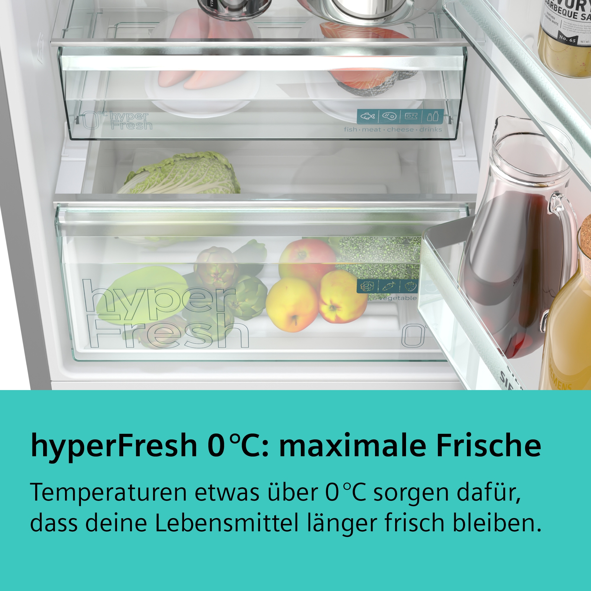 SIEMENS Kühl-/Gefrierkombination iQ300 »KG39N2LAF«, noFrost, hyperFresh 0°C Schublade