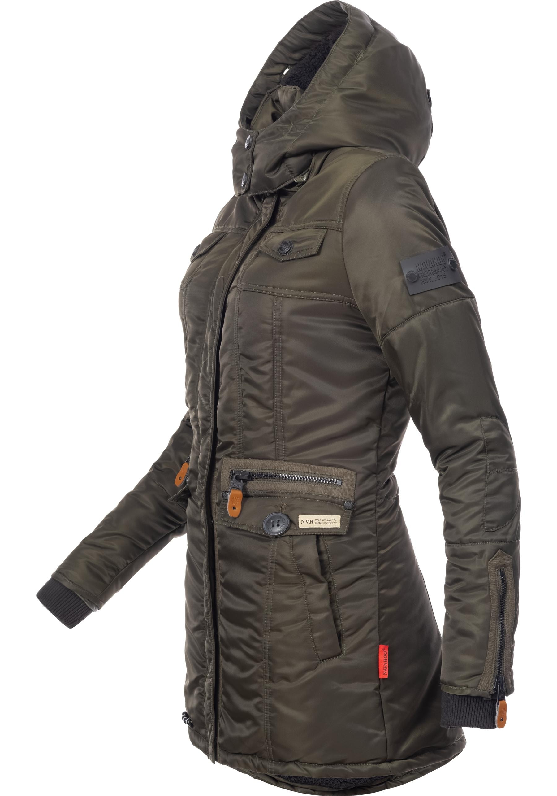 Navahoo Steppmantel »Schätzchen«, warmer Winterparka mit Kunstfellkapuze
