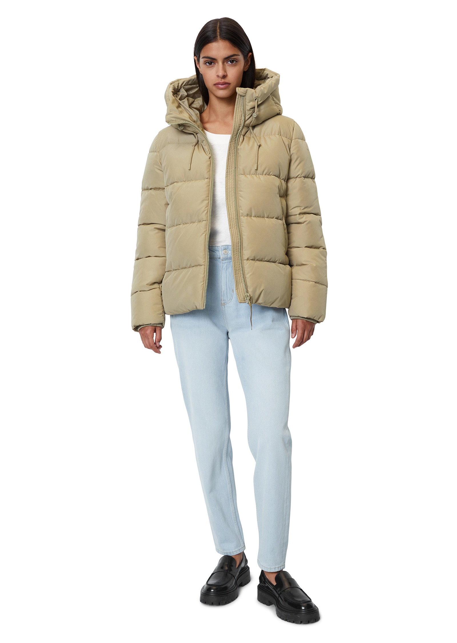 Marc O'Polo DENIM Outdoorjacke »aus teilweise recycelten Materialien«, mit Kapuze