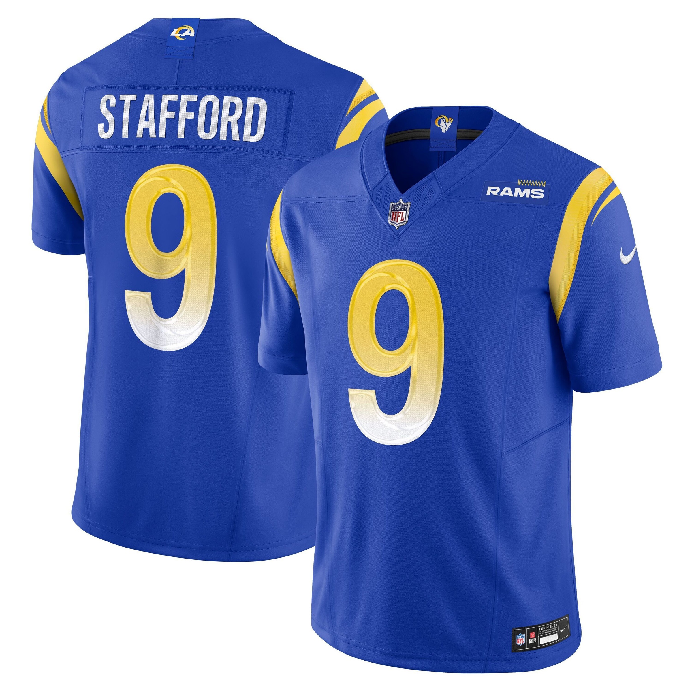 NIKE Kinder Footballtrikot "Nike Trikot Los Angeles Rams NFL Limited Jersey Stafford 9", blau, Gr. XL, 100% Polyester, Trikots