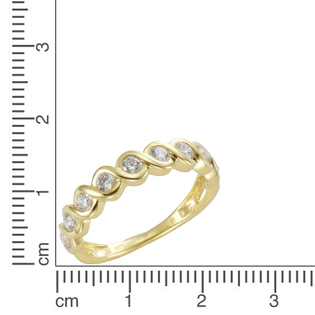 CELESTA Fingerring »375 Gold mit Zirkonia weiß«