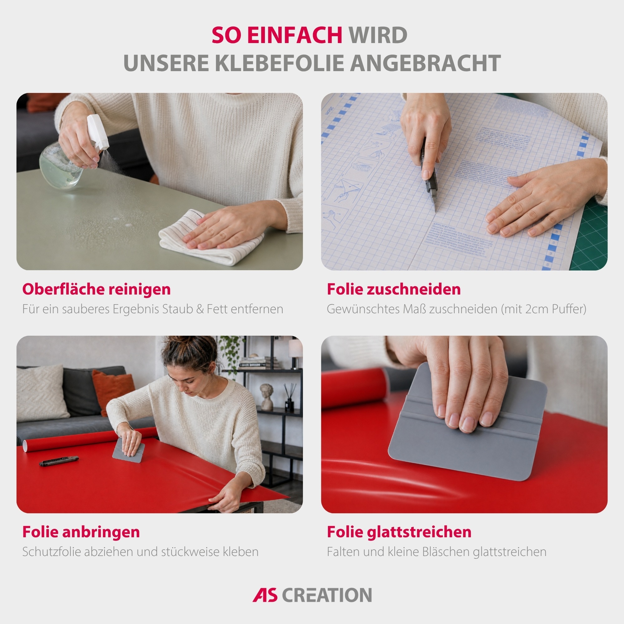 Architects Paper Möbelfolie »Architects Paper Möbelfolie Uni selbstklebend« Selbstklebende PVC-Folie in Uni-Optik mit Schneidraster