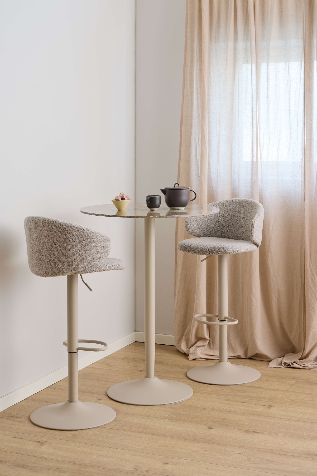 ACTONA GROUP Bartisch "Stehtisch" B/T/H: 80x80x105cm, Tisch braun, polierte Keramiktischplatte