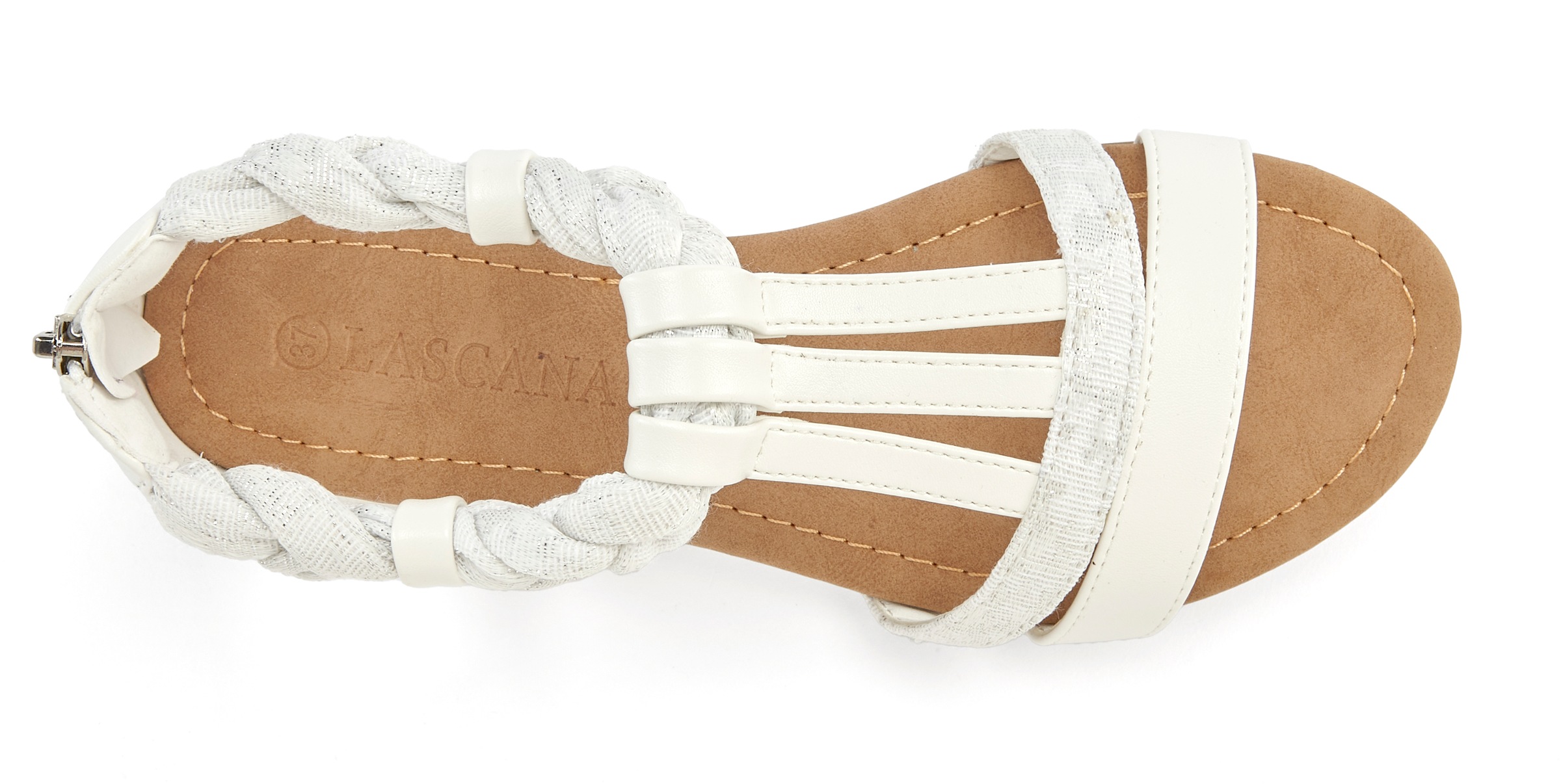 Thumbnail - LASCANA Sandale "Sommerschuh, Sandalette,", mit Verzierung und kleinem Keilabsatz im Festival-Look VEGAN