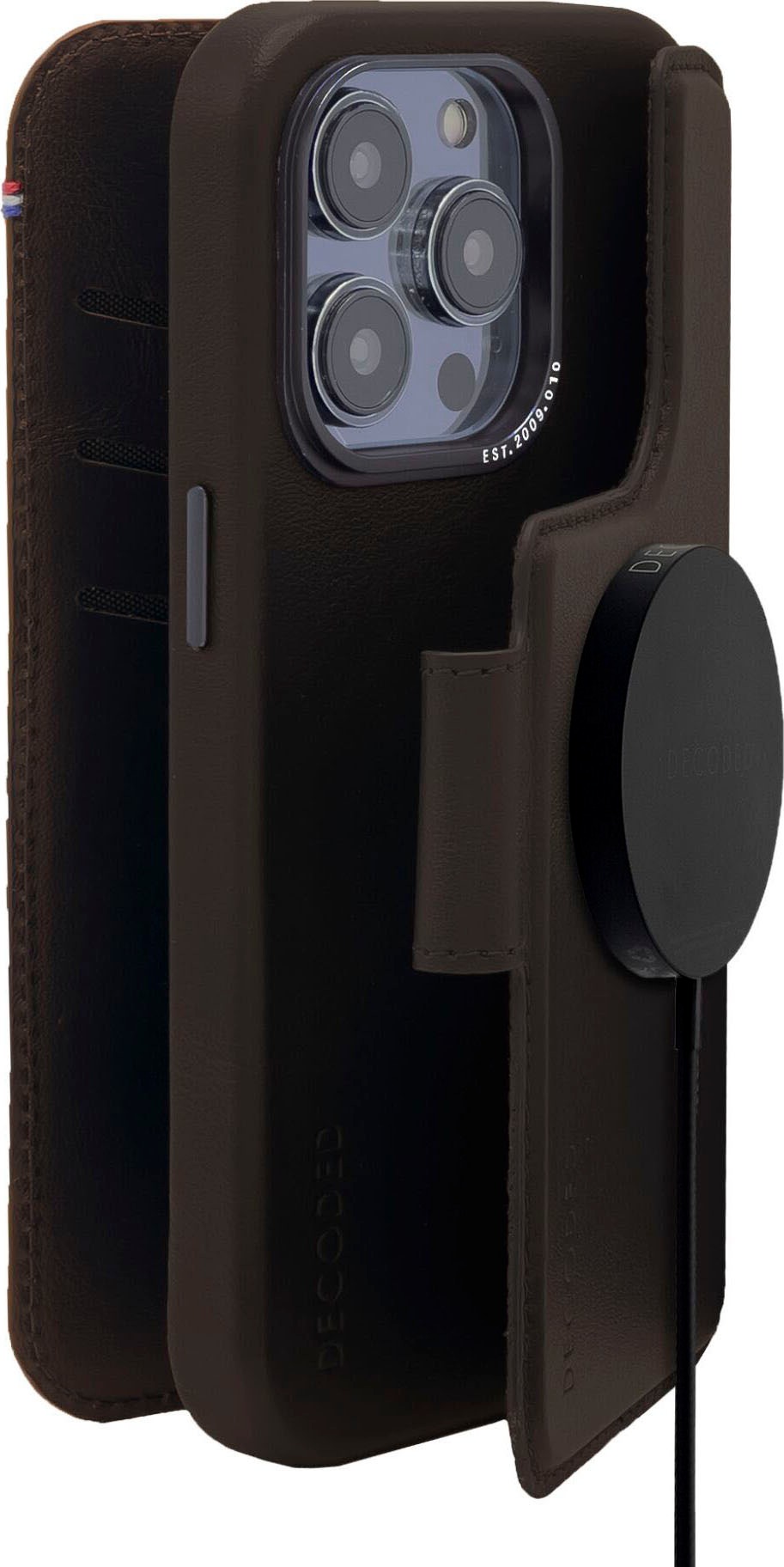 DECODED Smartphone-Hülle »Leather MagSafe Modu Wallet iP 14 Pro«, iPhone 14 Pro