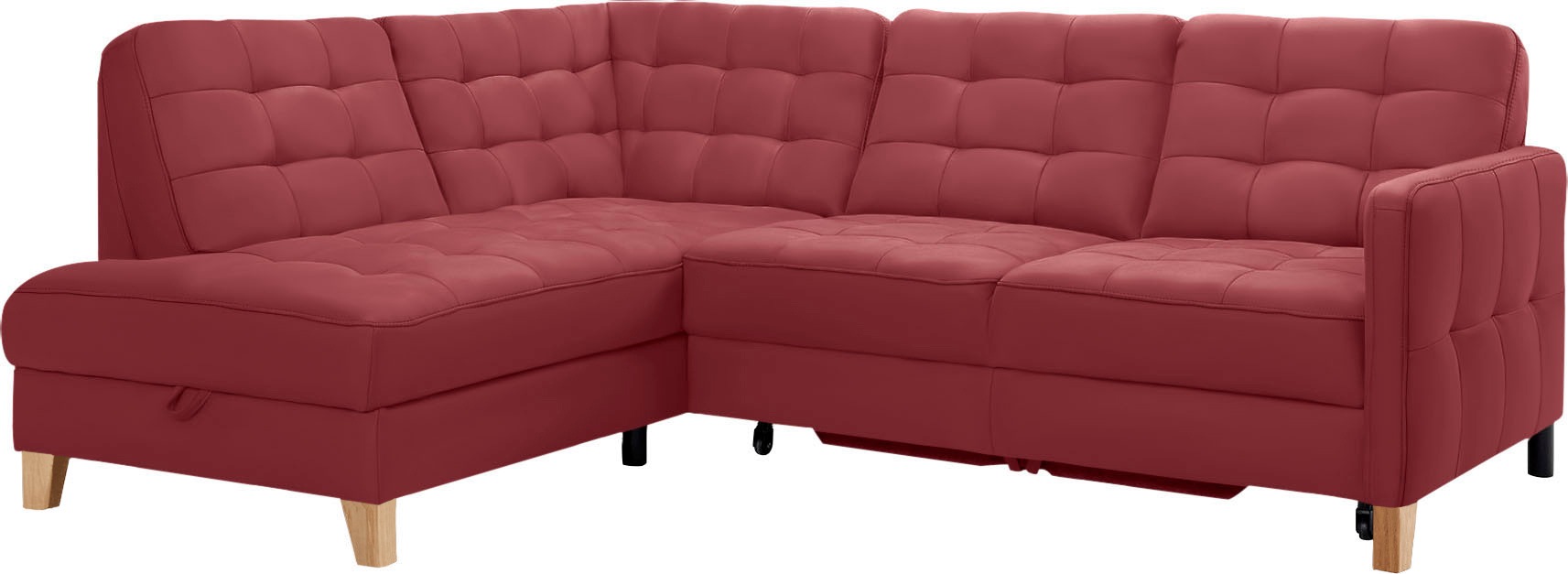 exxpo - sofa fashion Ecksofa »Elio, kompakt und komfortabel, bequem, zeitloses Design, L-Form«, wahlweise mit Bettfunktion und Bettkasten