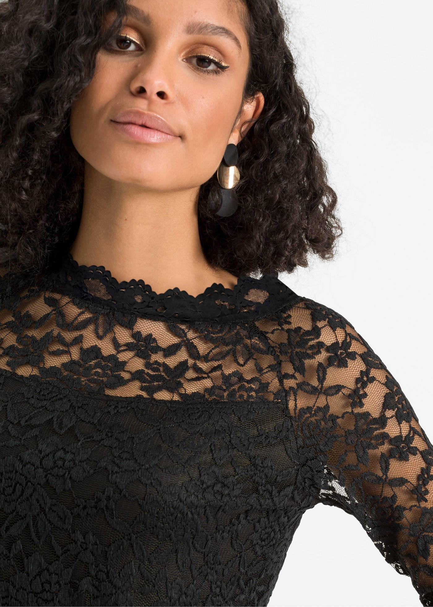 bonprix Langarmshirt Spitzen-Langarmshirt