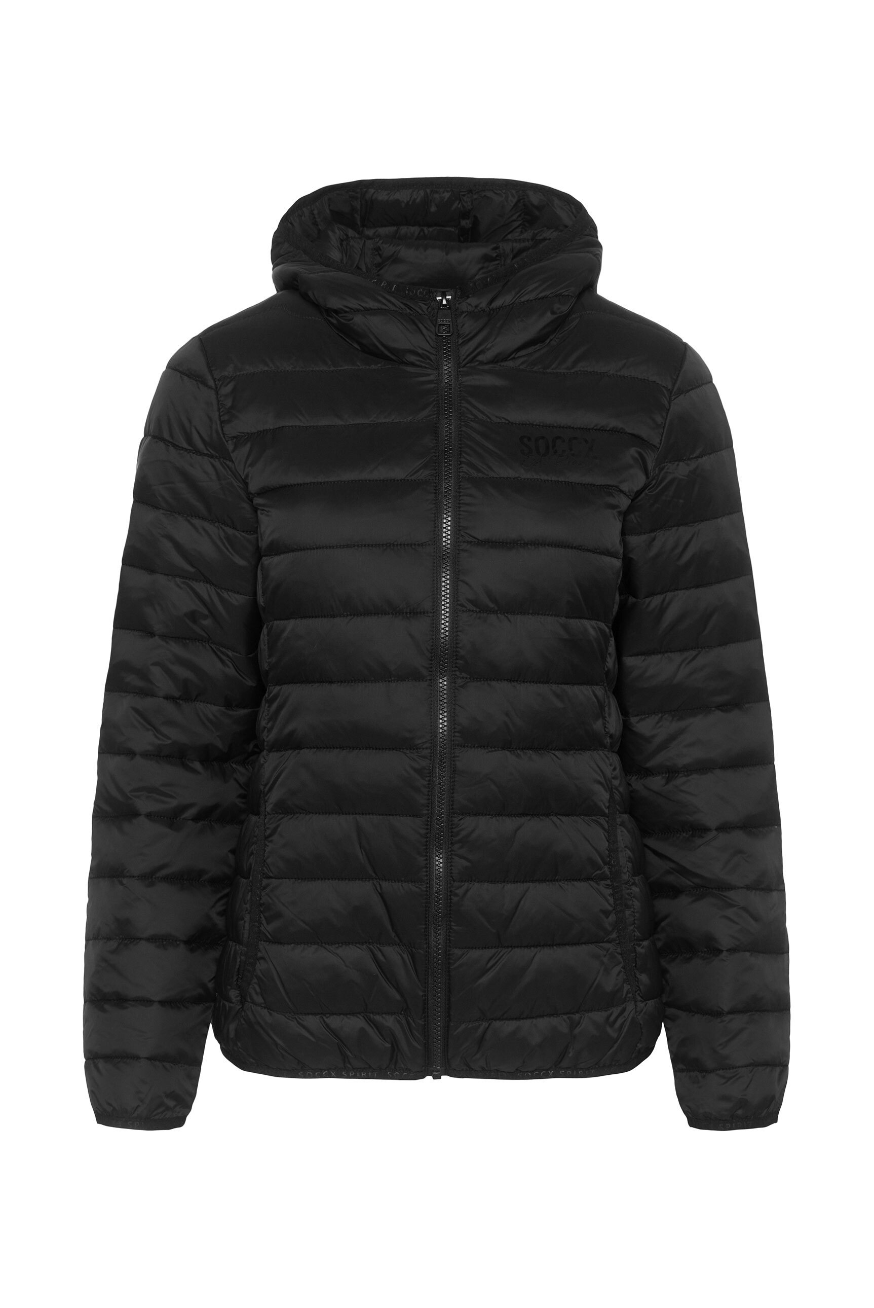 SOCCX Outdoorjacke, mit Kapuze, mit elastischem Saumabschluss