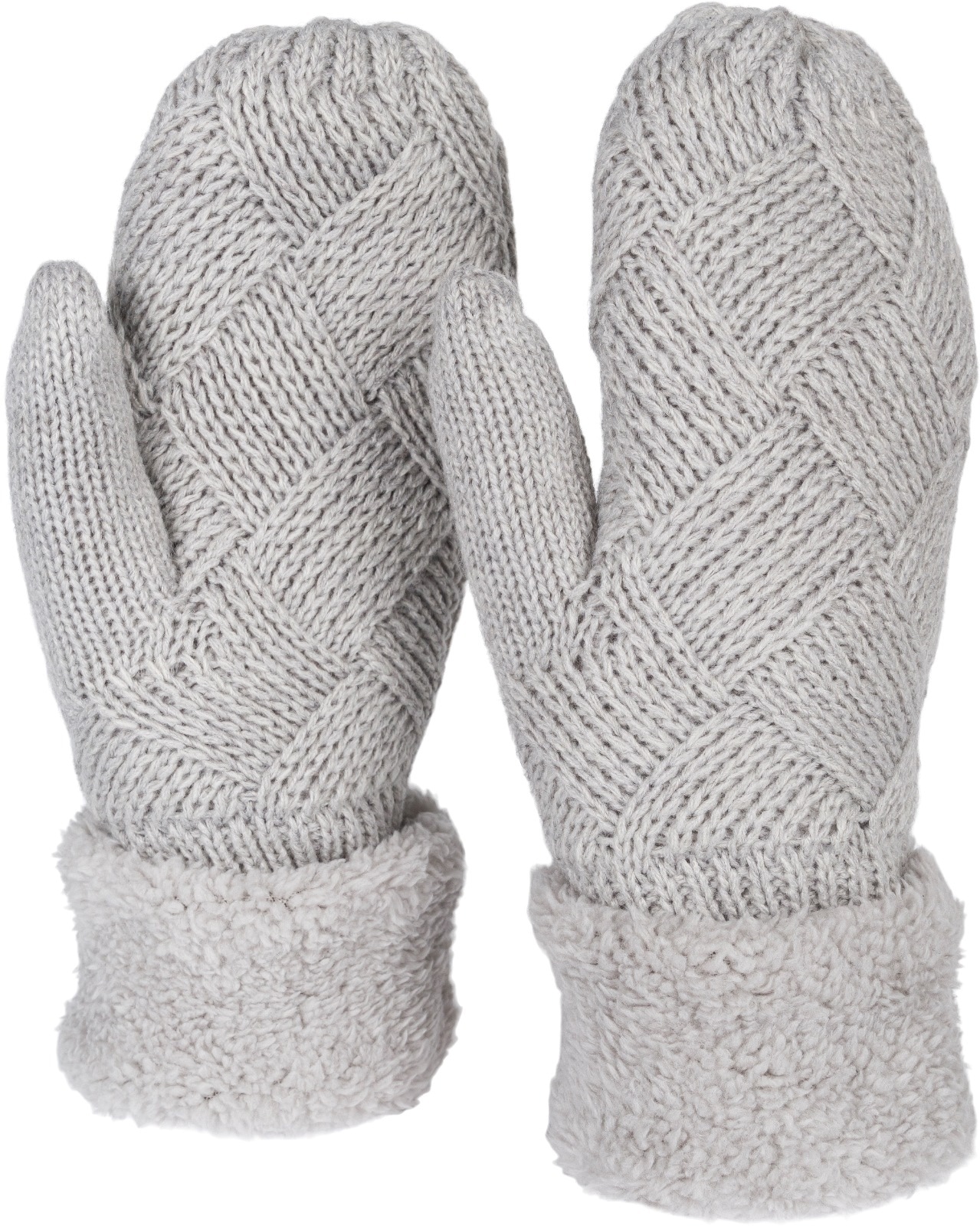 styleBREAKER Fäustlinge "Strickhandschuhe Fäustlinge mit Rauten Muster und Fleece" 1 Stk.